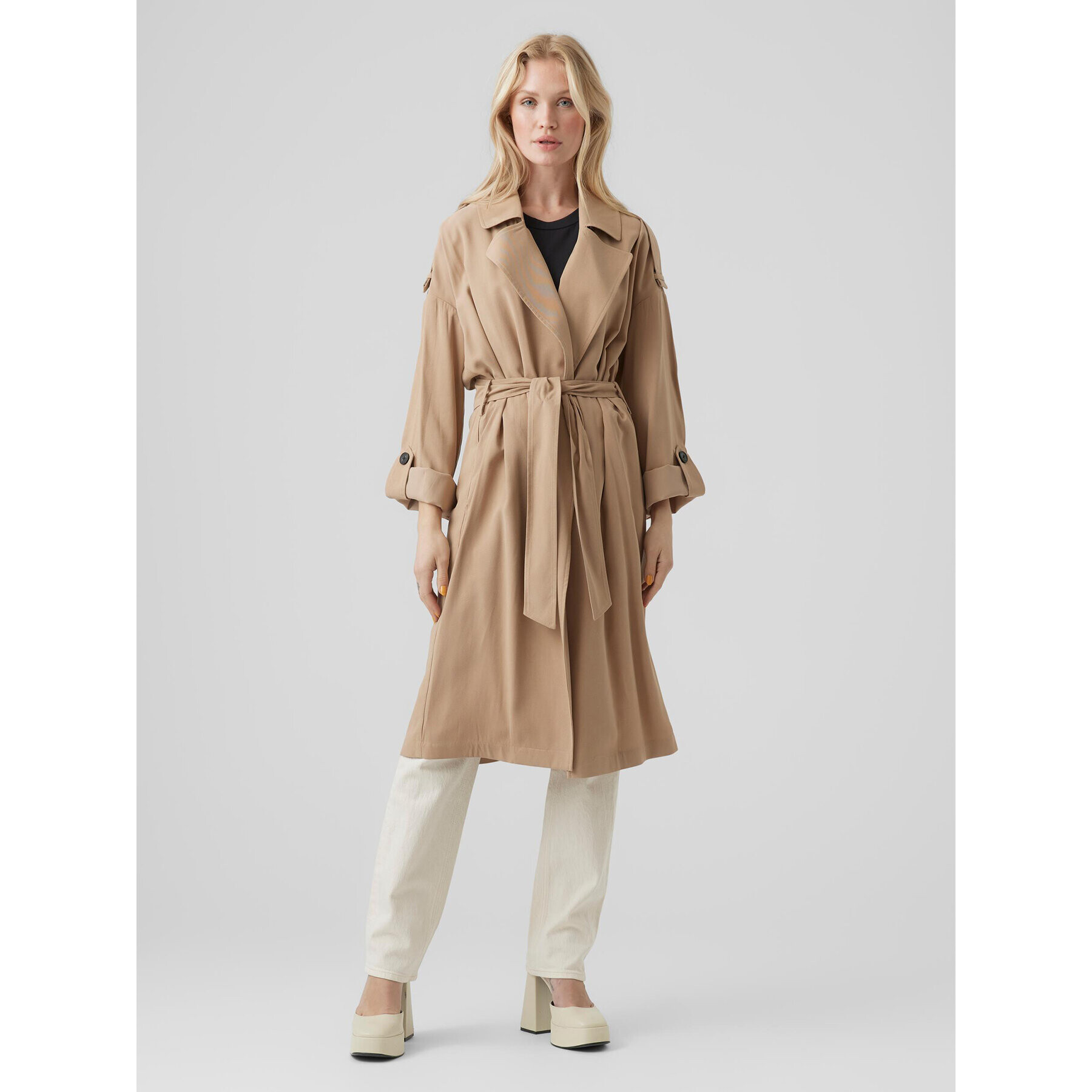 Vero Moda Viharkabát Bella 10252979 Bézs Relaxed Fit - Pepit.hu