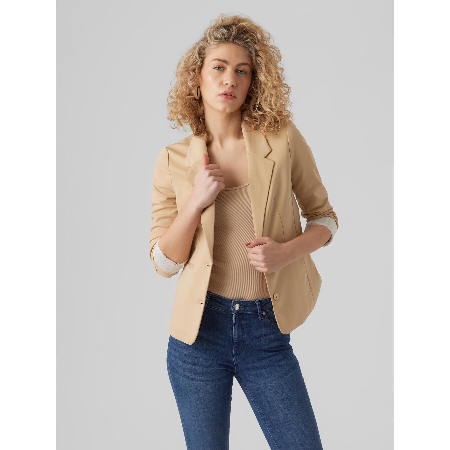 Vero Moda Zakó Lucca 10255818 Bézs Slim Fit - Pepit.hu