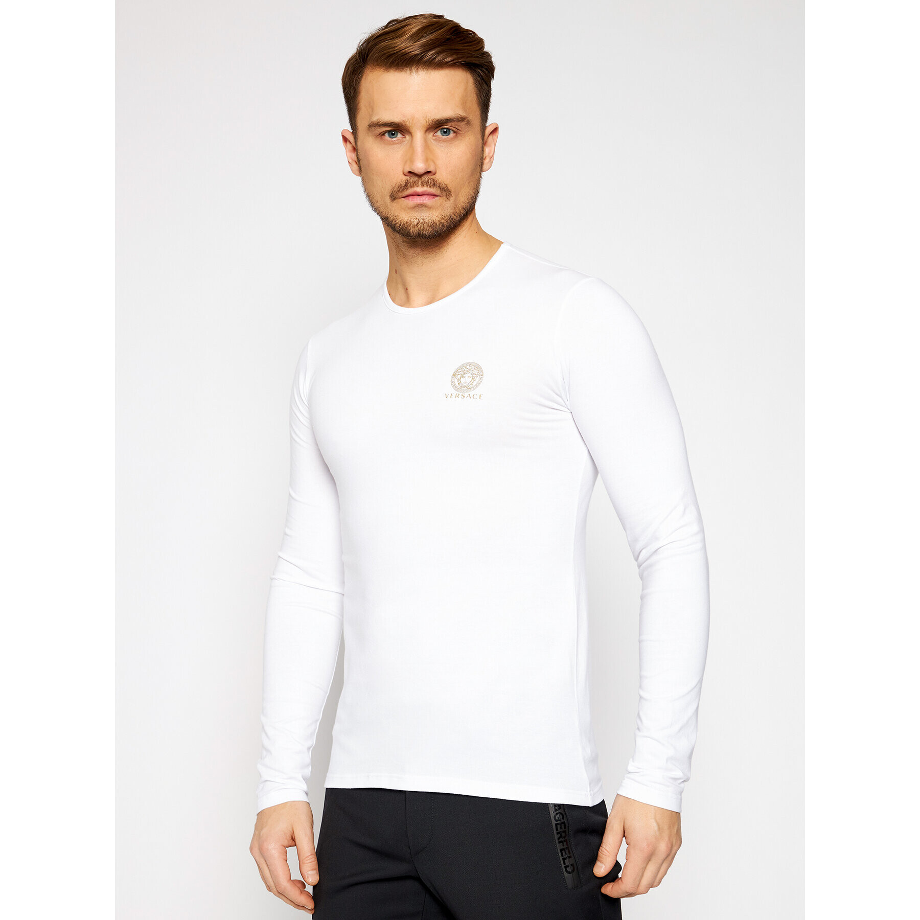 Versace Hosszú ujjú Girocollo AUU01007 Fehér Regular Fit - Pepit.hu