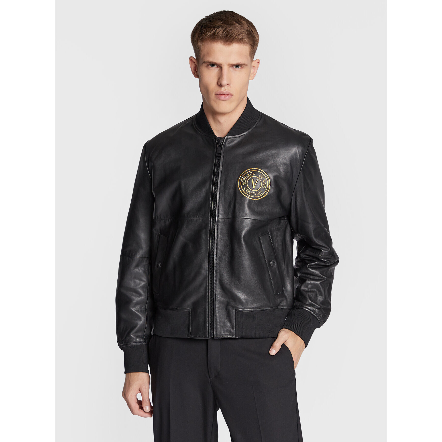 Versace Jeans Couture Bőrkabát 73GAVP07 Fekete Regular Fit - Pepit.hu