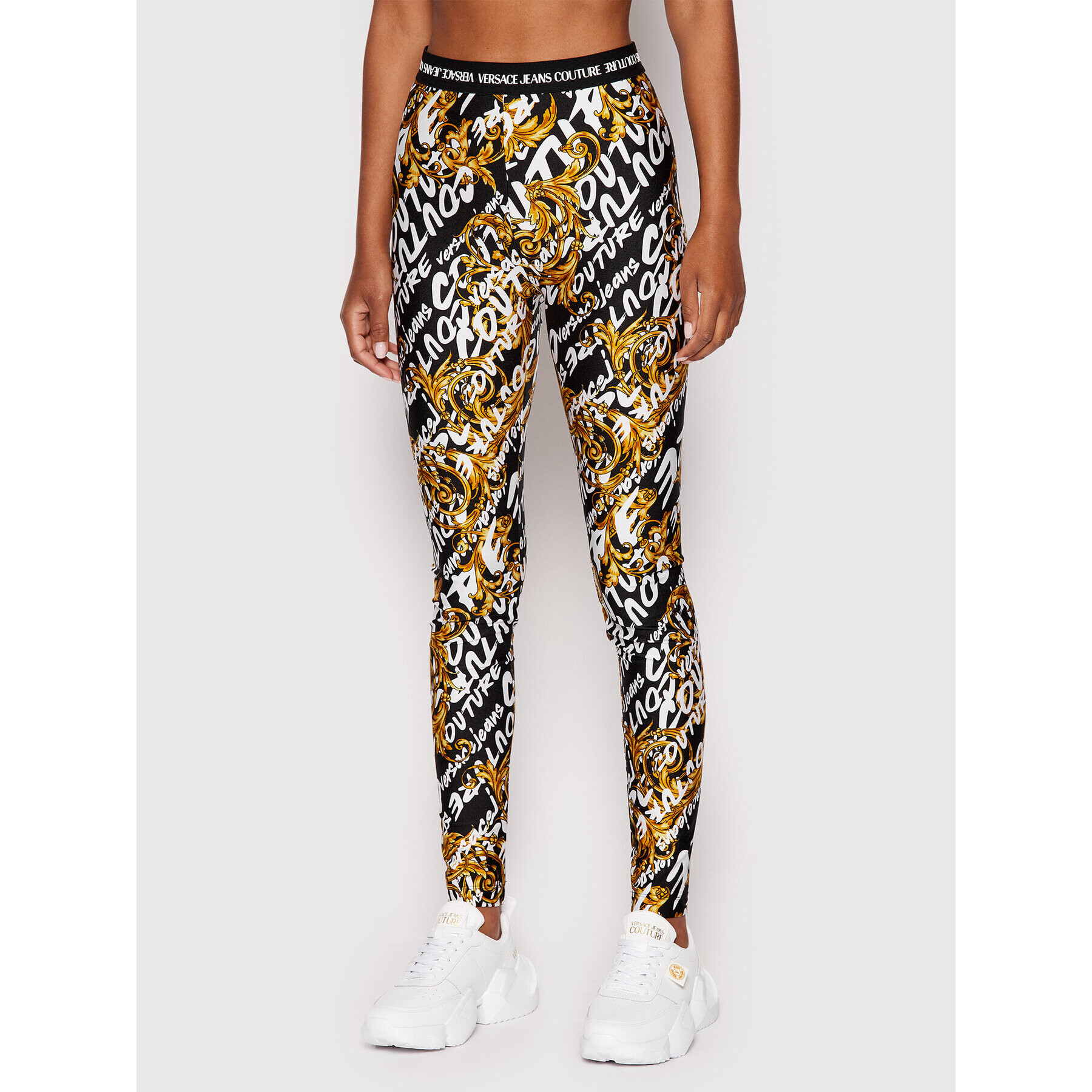 Versace Jeans Couture Leggings 73HAC101 Fekete Slim Fit - Pepit.hu