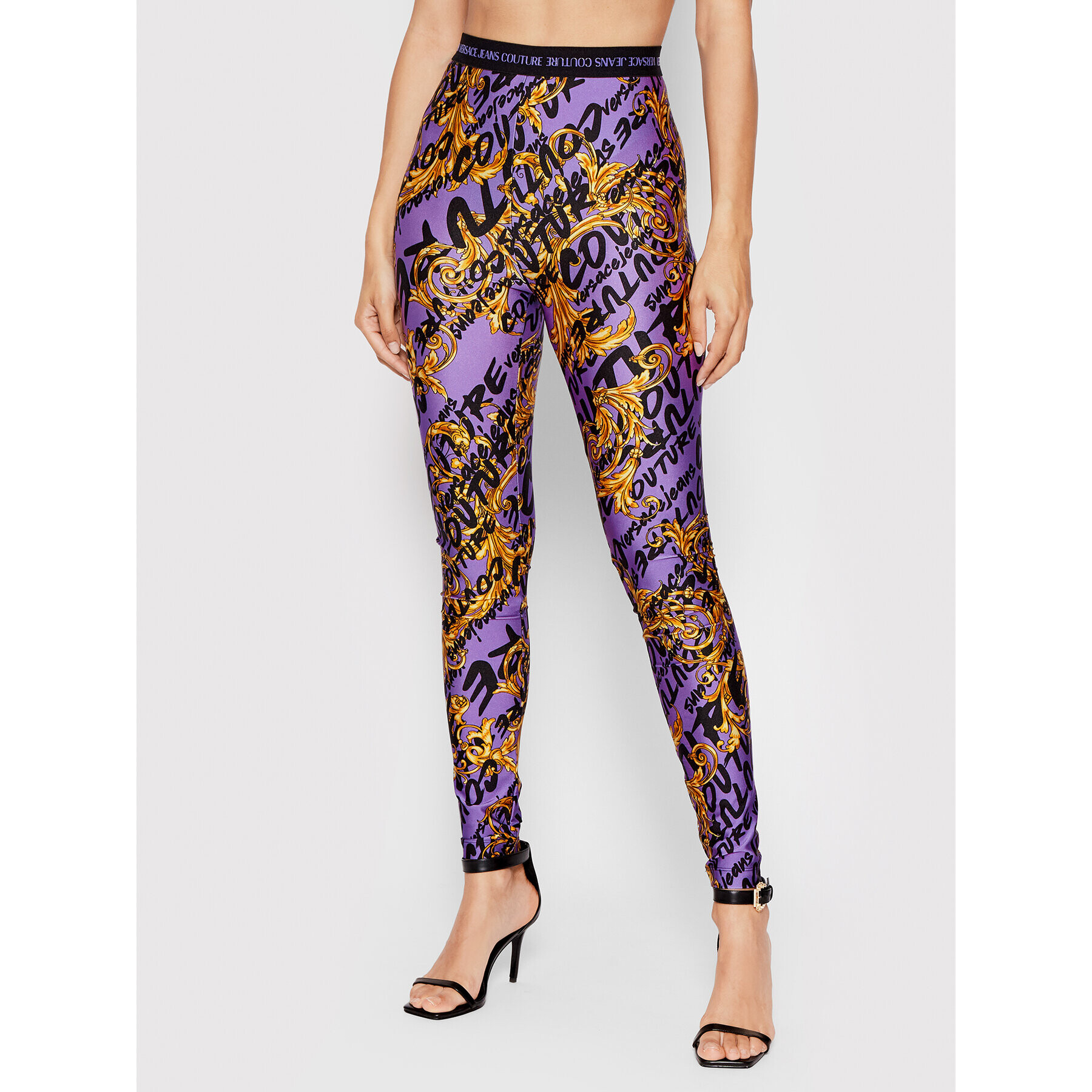 Versace Jeans Couture Leggings 73HAC101 Lila Slim Fit - Pepit.hu