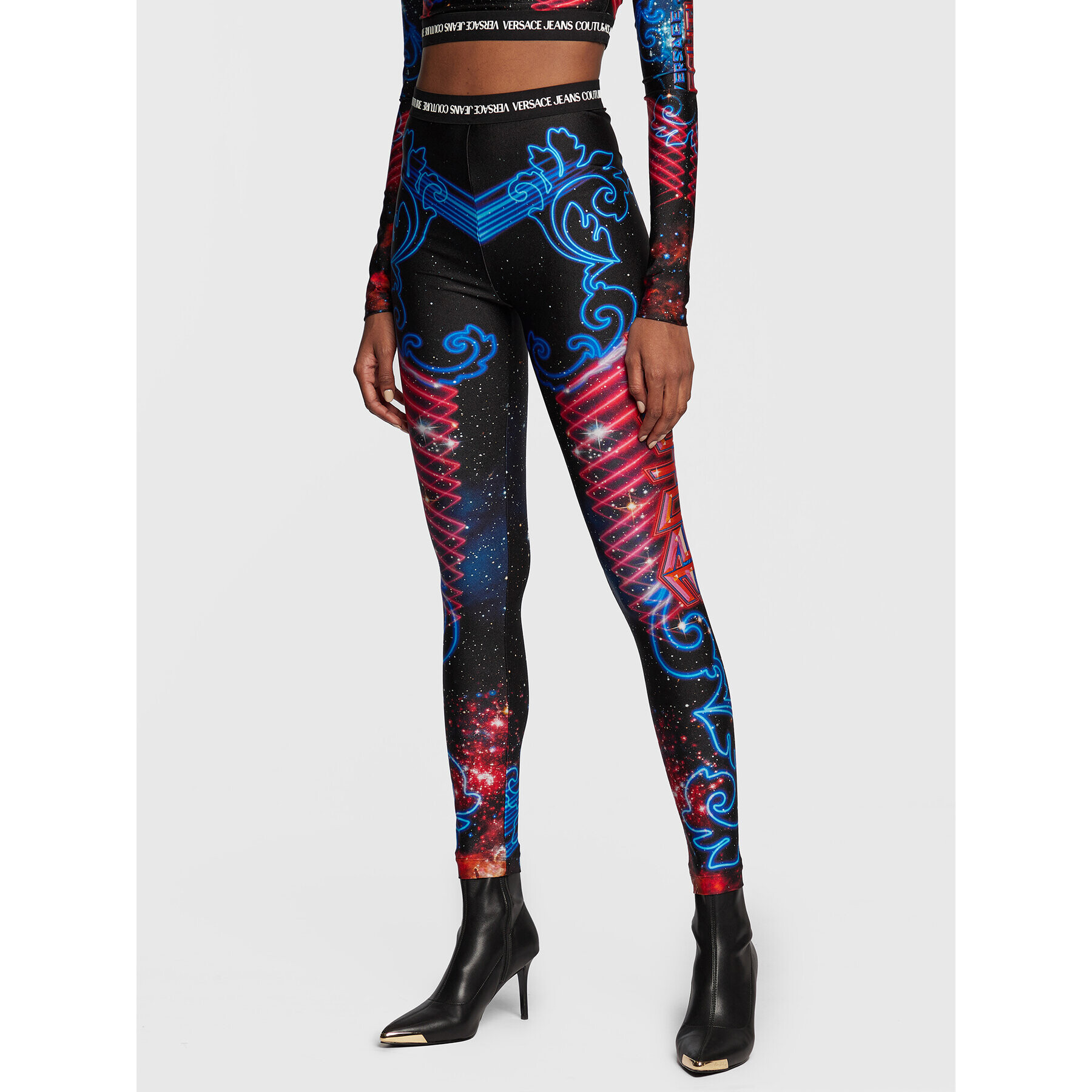 Versace Jeans Couture Leggings 73HAC1A1 Sötétkék Slim Fit - Pepit.hu