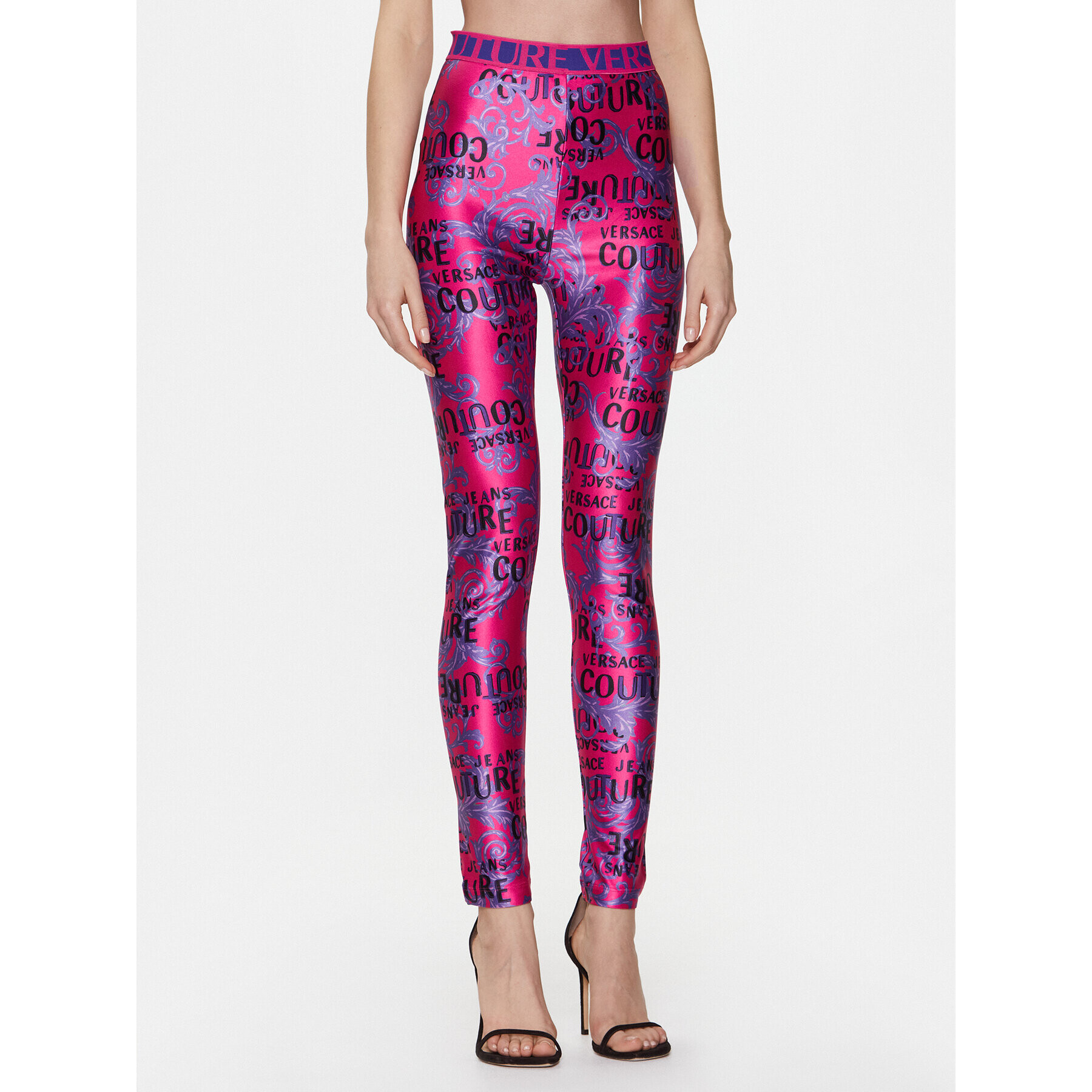 Versace Jeans Couture Leggings 74HAC101 Rózsaszín Slim Fit - Pepit.hu