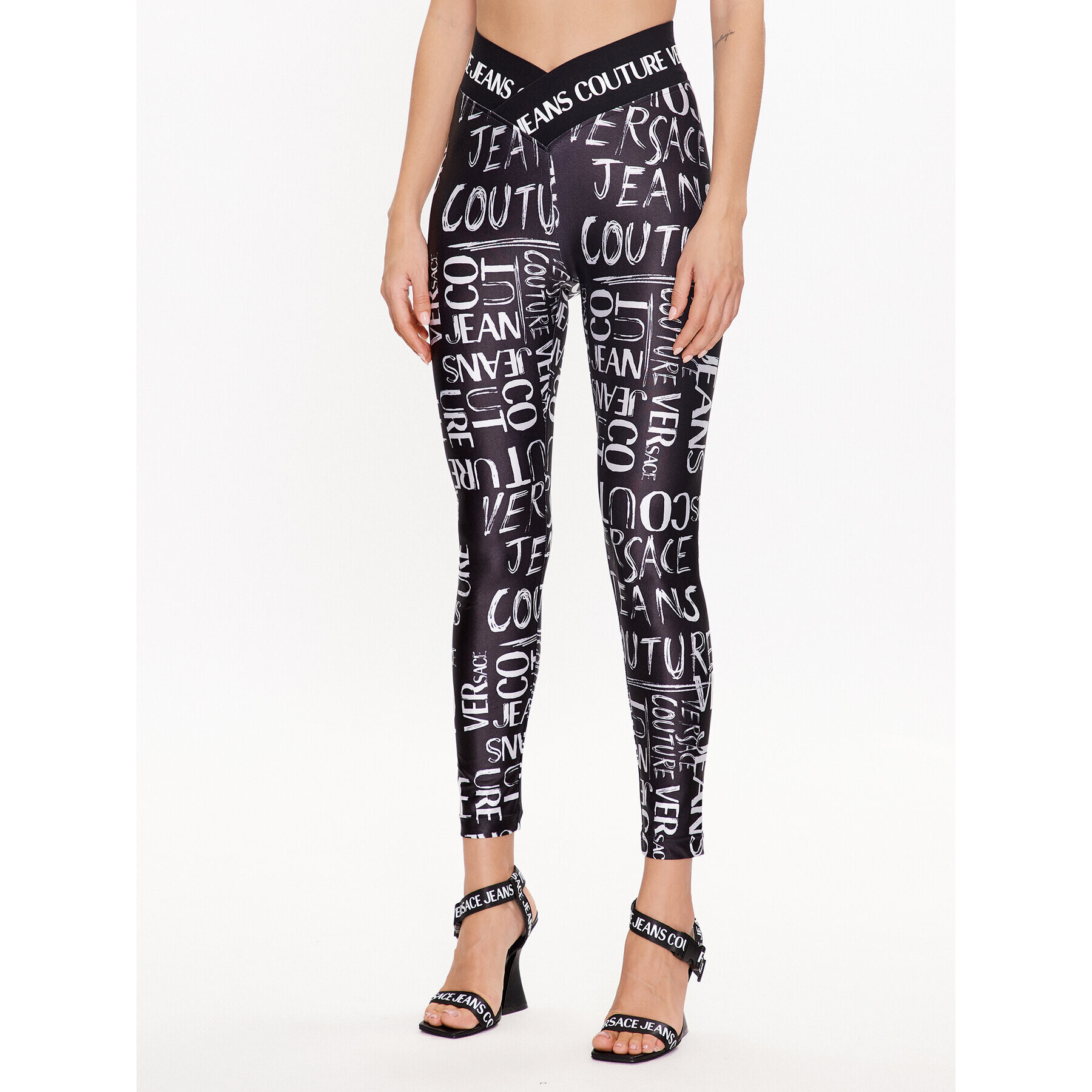 Versace Jeans Couture Leggings 74HAC113 Fekete Regular Fit - Pepit.hu