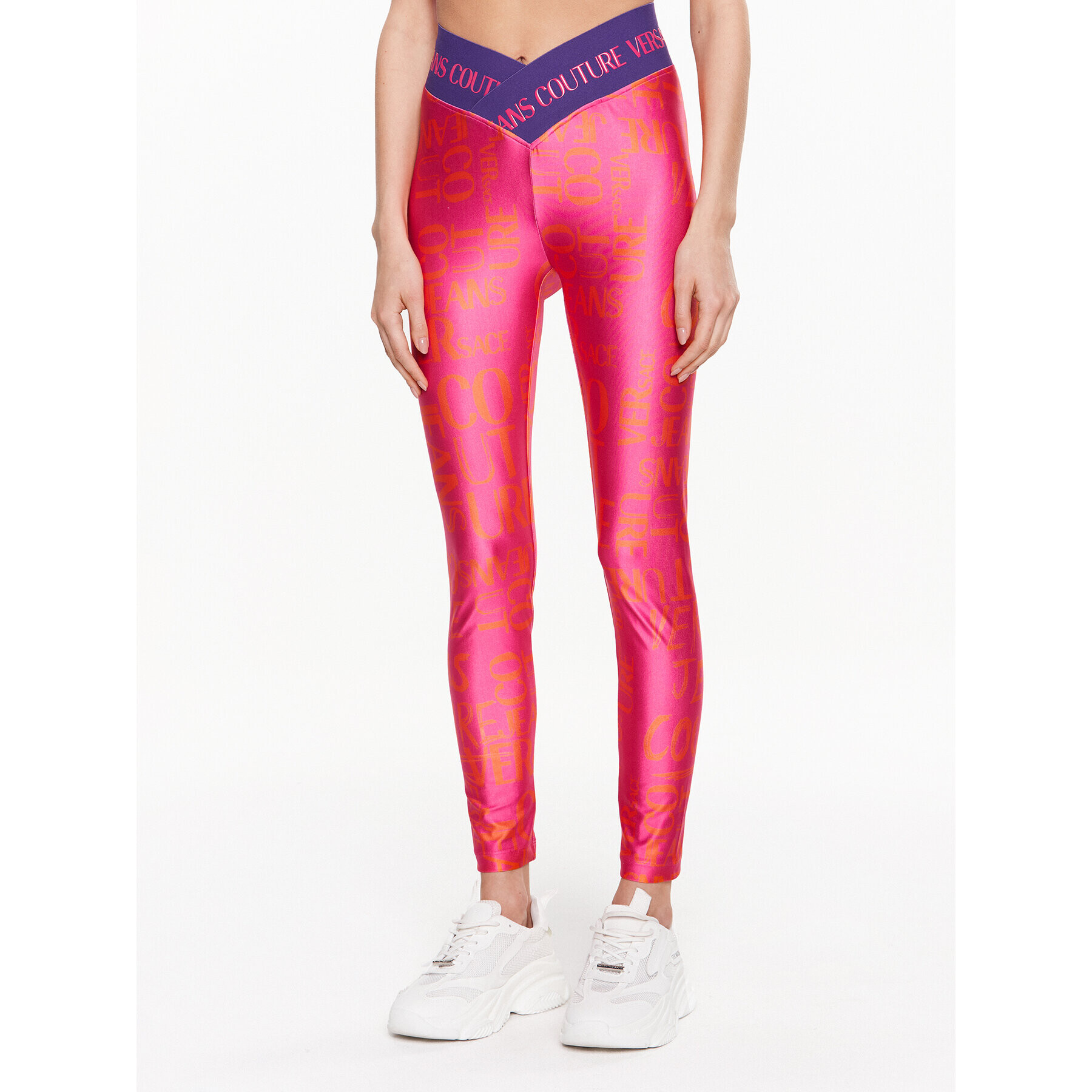 Versace Jeans Couture Leggings 74HAC113 Rózsaszín Slim Fit - Pepit.hu