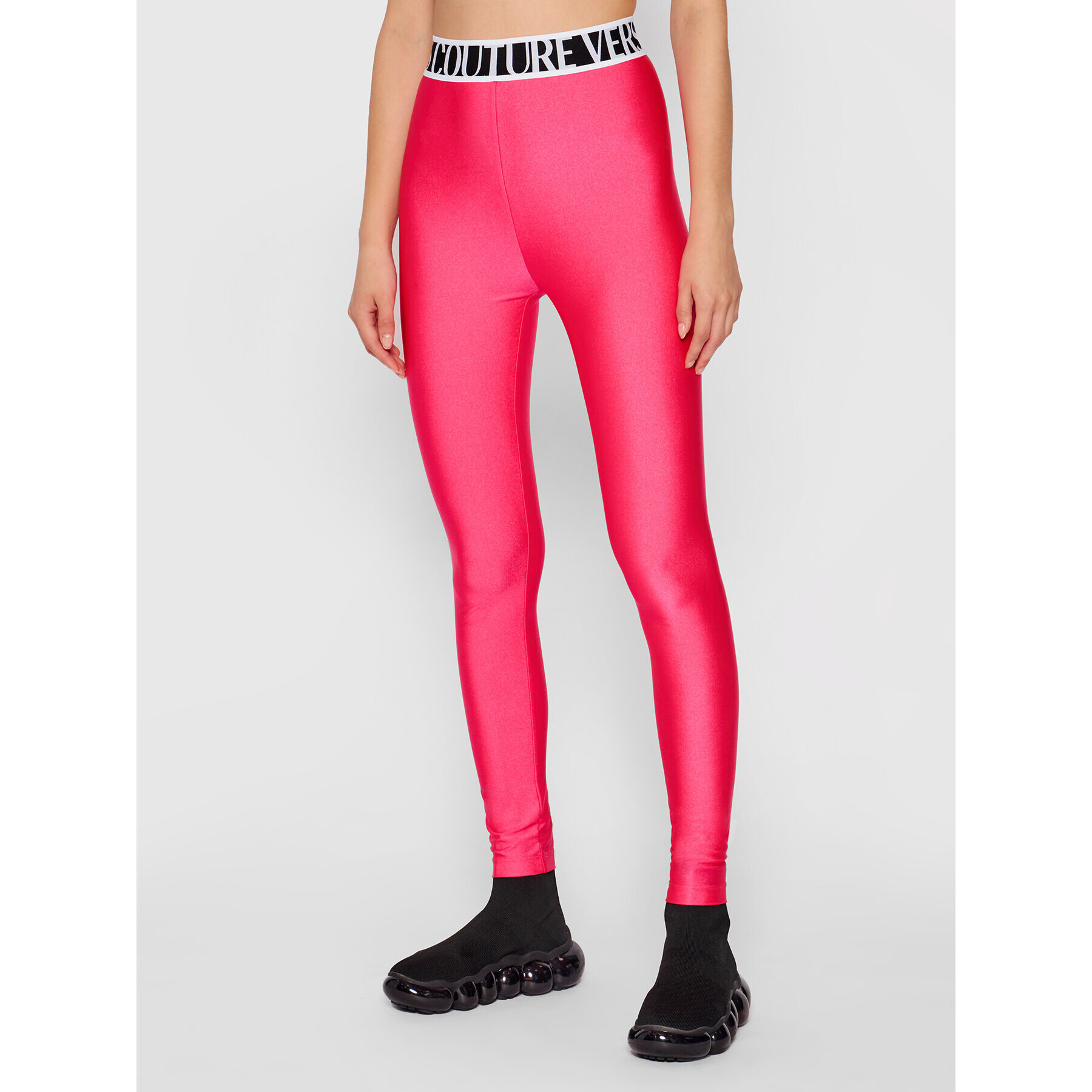 Versace Jeans Couture Leggings Shiny Lycra Sumatra 71HAC101 Rózsaszín Slim Fit - Pepit.hu