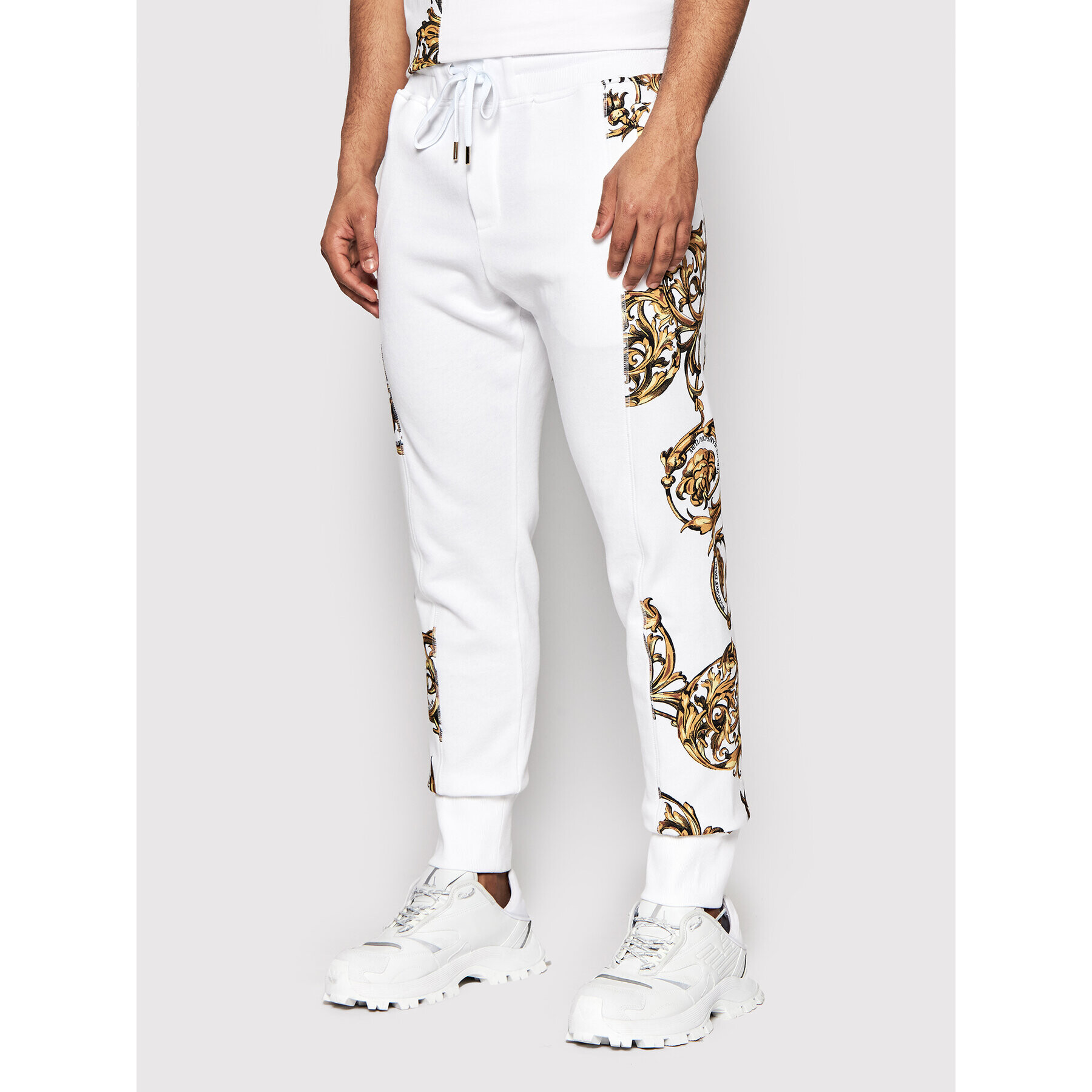 Versace Jeans Couture Melegítő alsó Contr Print Garland 72GAA3C9 Fehér Regular Fit - Pepit.hu