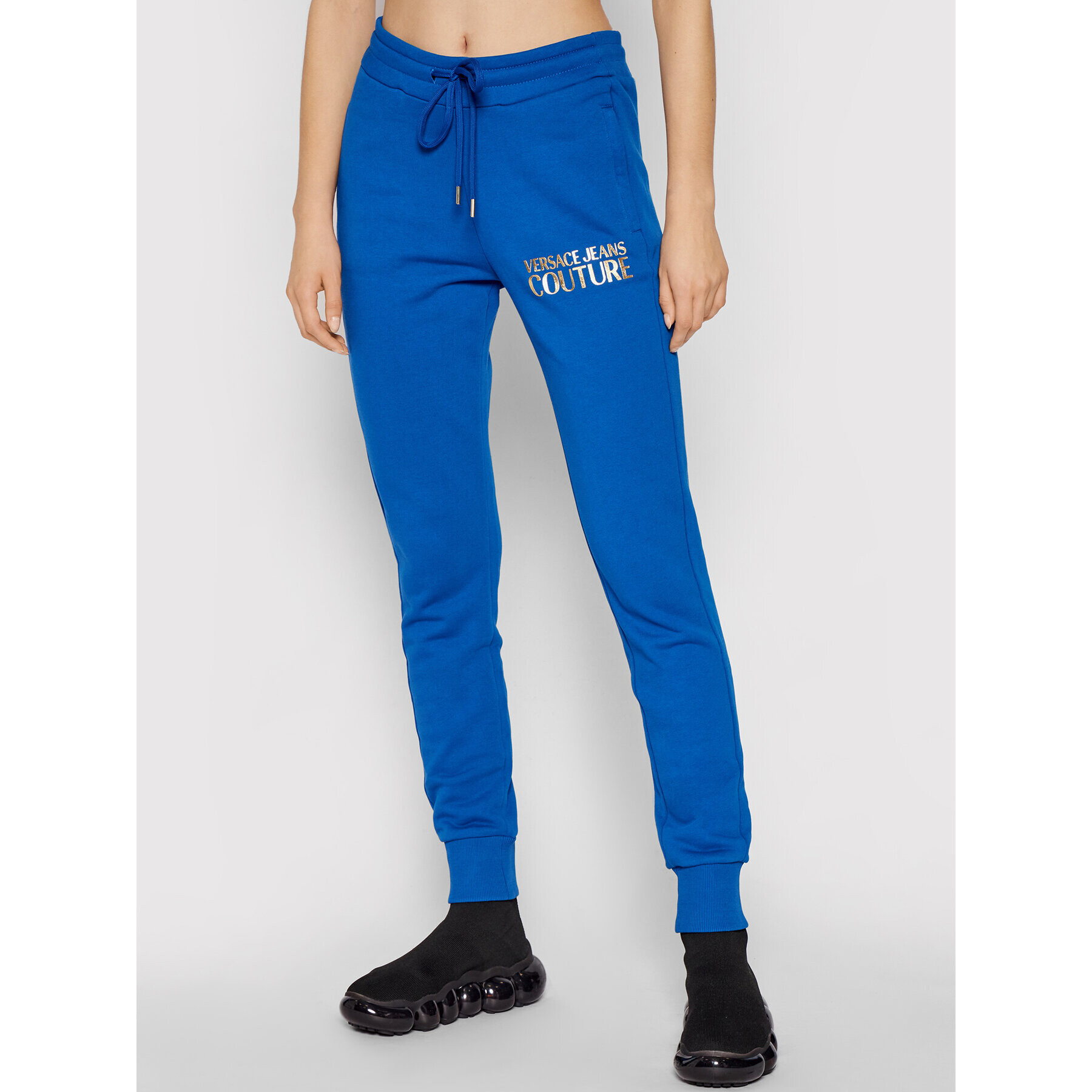 Versace Jeans Couture Melegítő alsó Logo Foil 71HAAT04 Kék Regular Fit - Pepit.hu