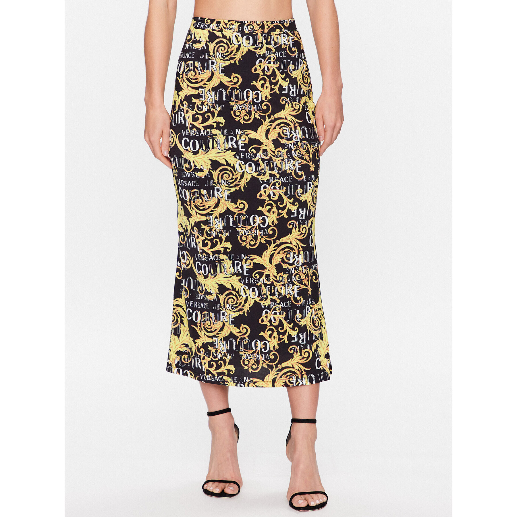 Versace Jeans Couture Midi szoknya 74HAE808 Fekete Regular Fit - Pepit.hu