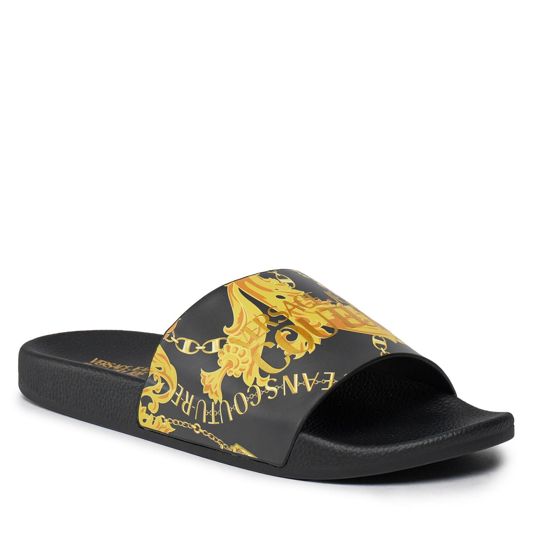 Versace Jeans Couture Papucs 75YA3SQ4 Fekete - Pepit.hu