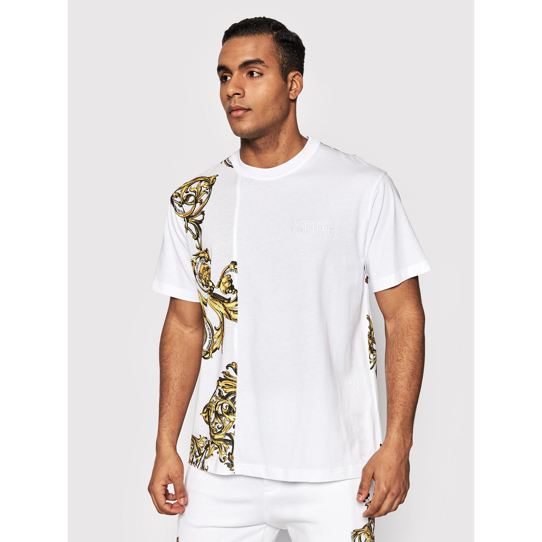 Versace Jeans Couture Póló 72GAH6R9 Fehér Regular Fit - Pepit.hu