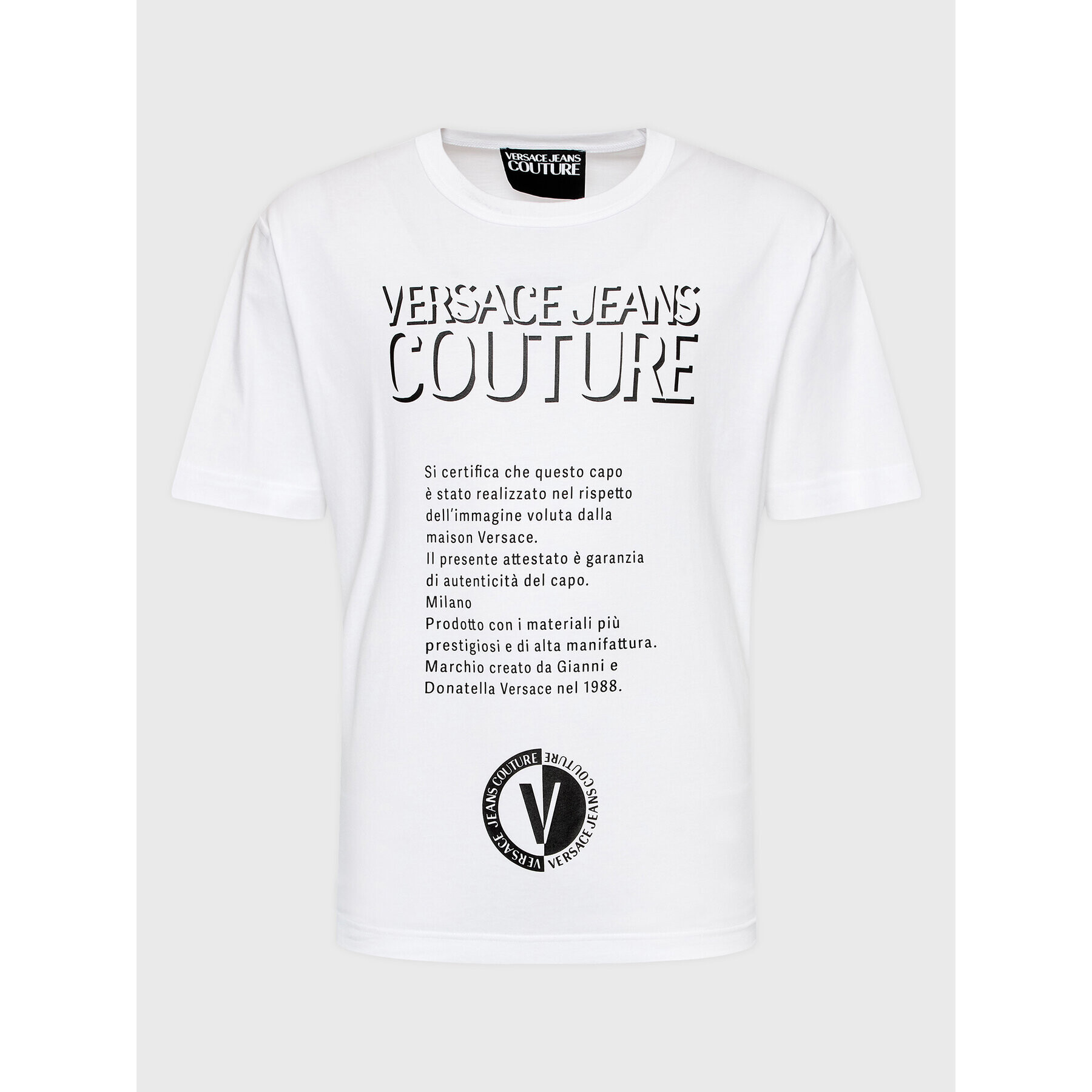 Versace Jeans Couture Póló 74GAHY04 Fehér Regular Fit - Pepit.hu