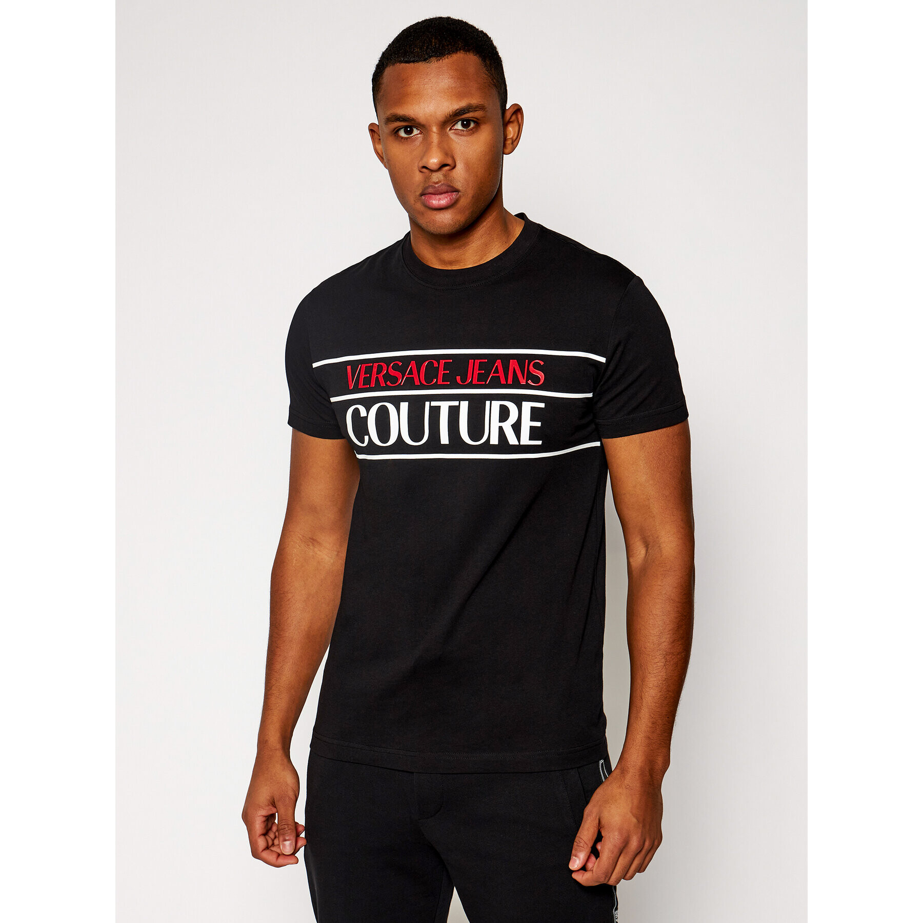 Versace Jeans Couture Póló B3GWA7TC Fekete Slim Fit - Pepit.hu