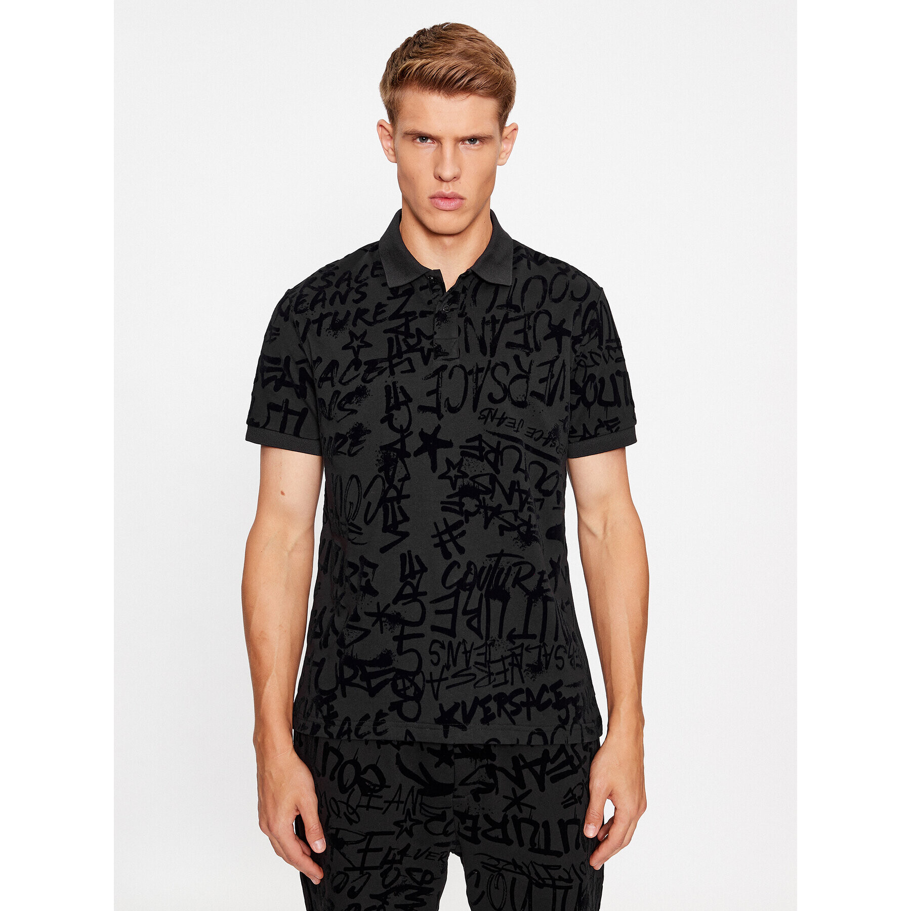 Versace Jeans Couture Pólóing 75GAG6R1 Fekete Regular Fit - Pepit.hu