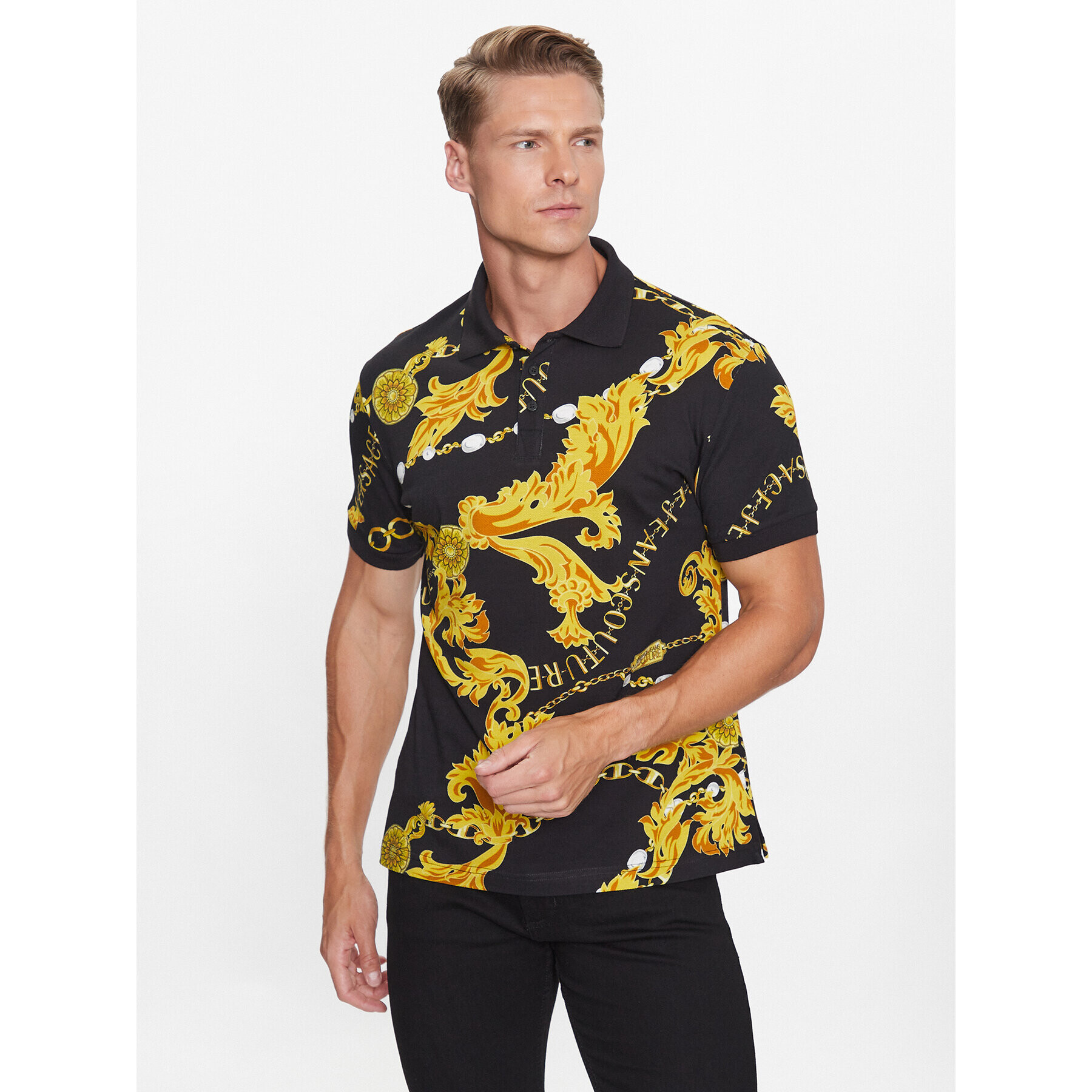 Versace Jeans Couture Pólóing 75GAG6S0 Fekete Regular Fit - Pepit.hu