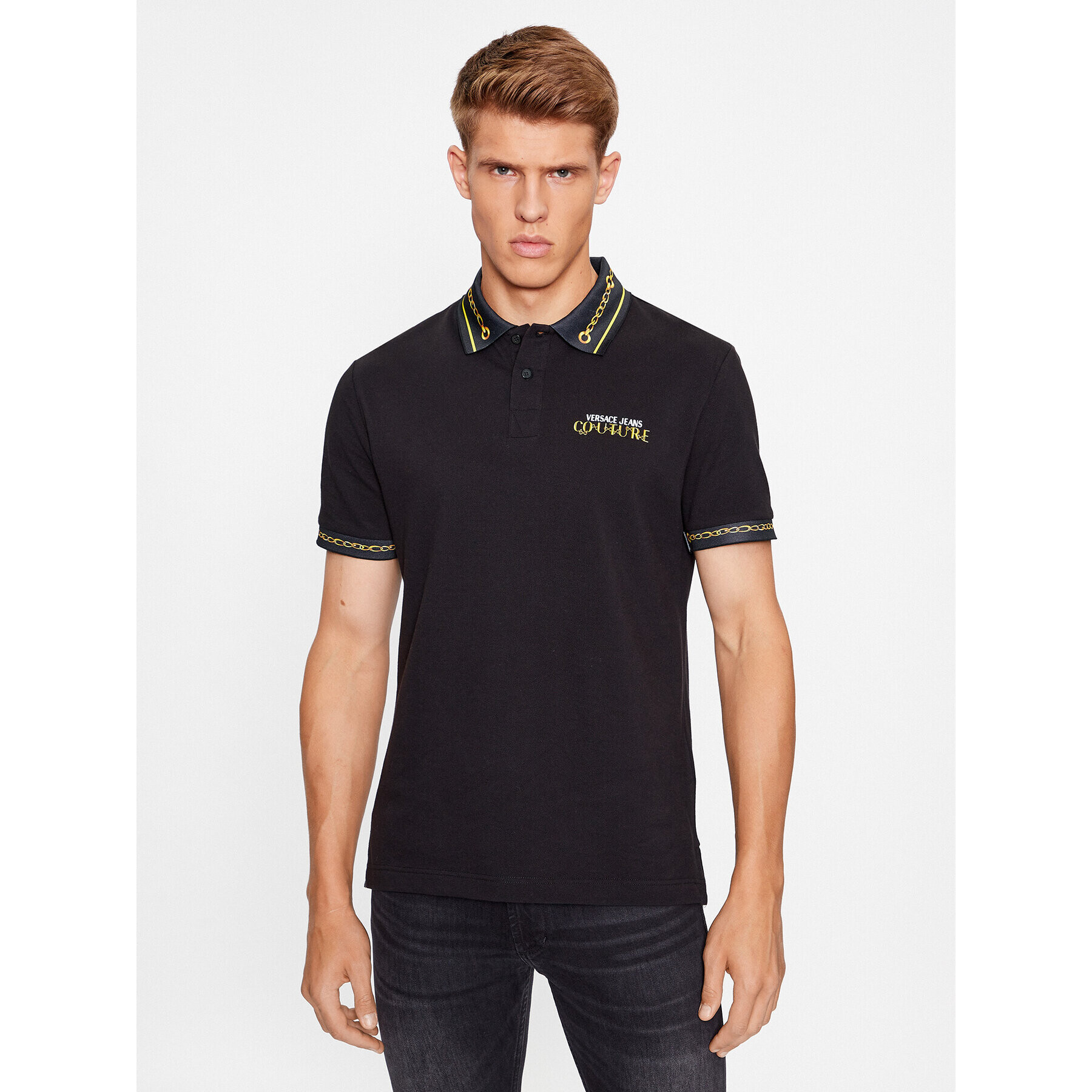 Versace Jeans Couture Pólóing 75GAGT01 Fekete Regular Fit - Pepit.hu