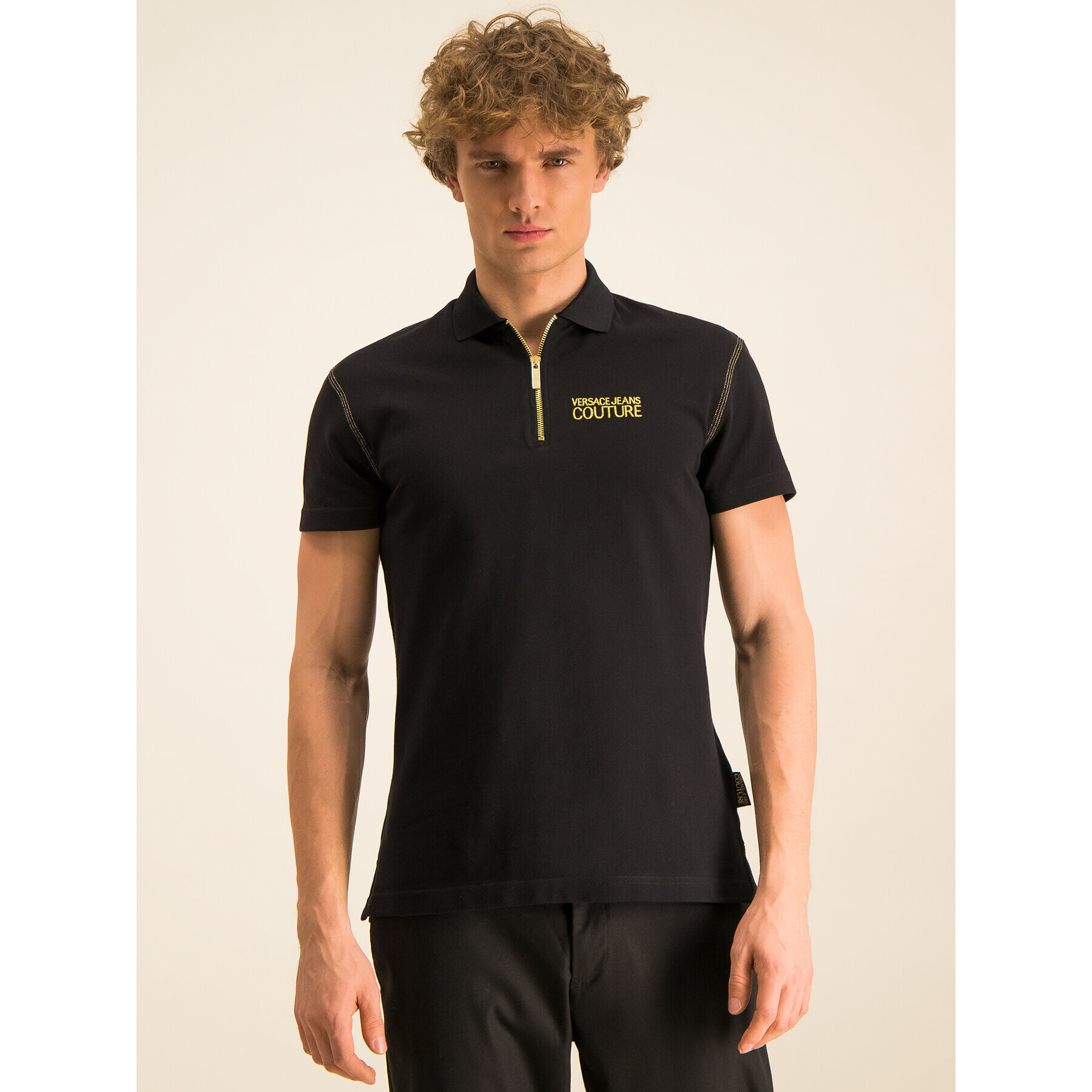 Versace Jeans Couture Pólóing B3GVA7P2 Fekete Regular Fit - Pepit.hu