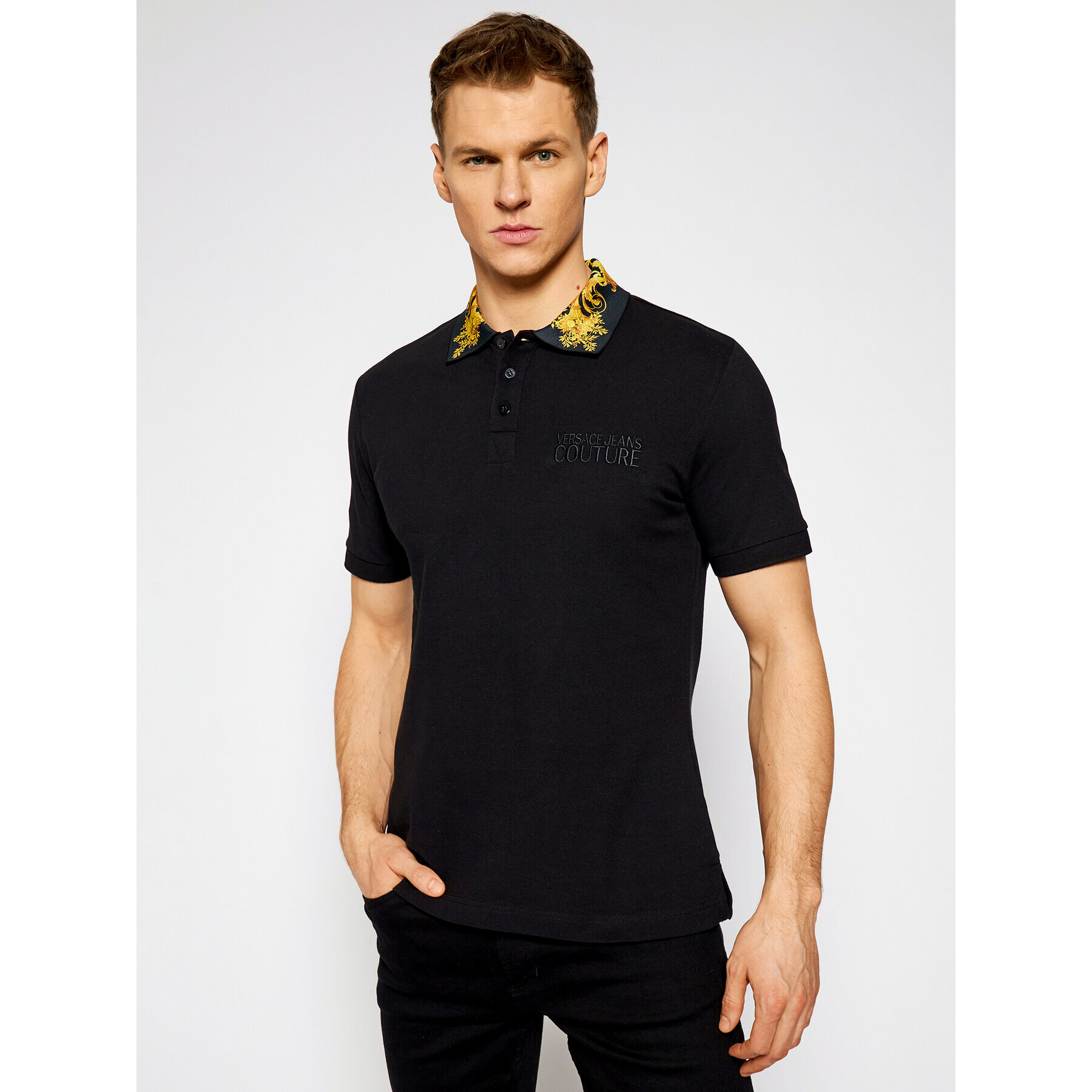 Versace Jeans Couture Pólóing B3GWA7T2 Fekete Slim Fit - Pepit.hu