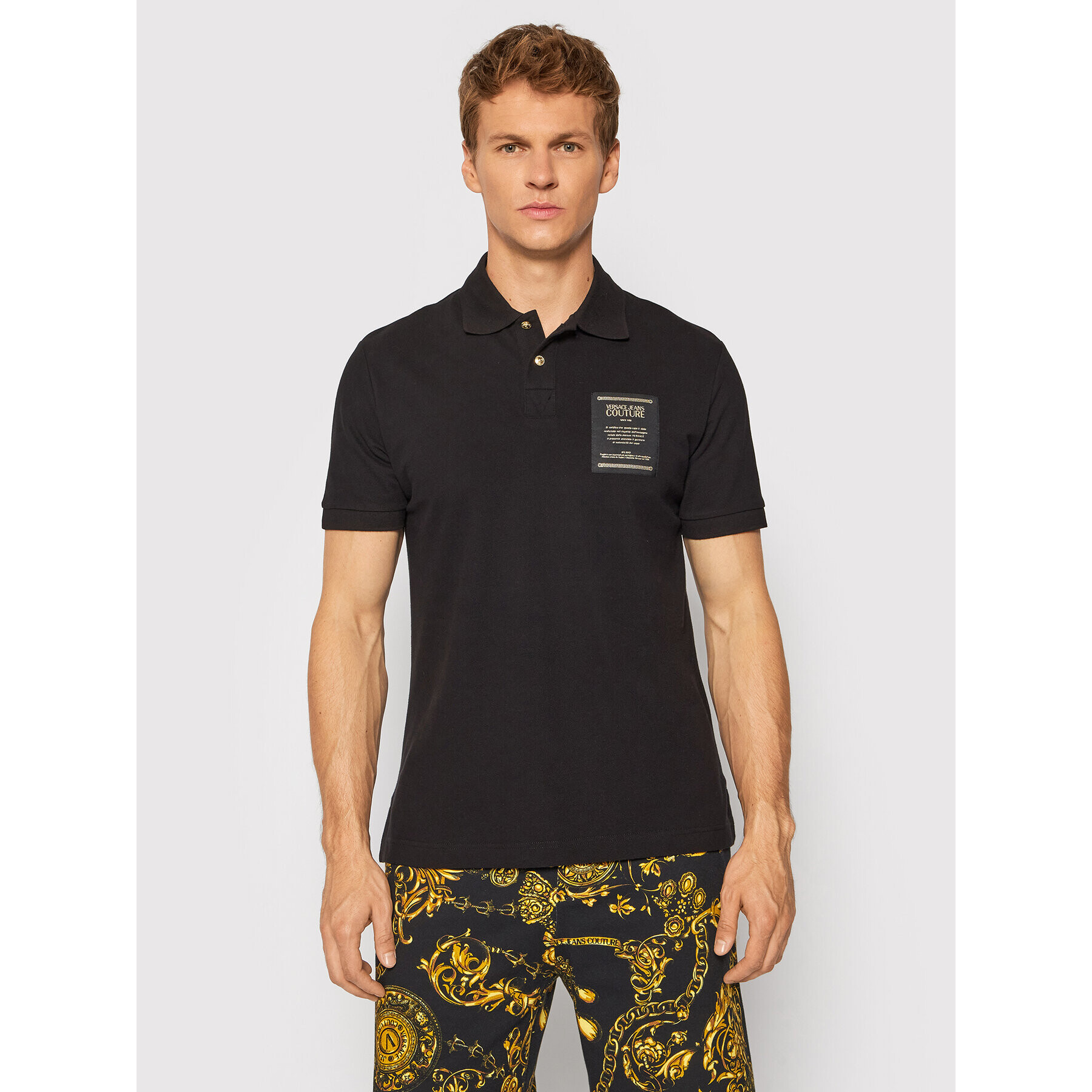 Versace Jeans Couture Pólóing Garanzia 71GAGT05 Fekete Regular Fit - Pepit.hu