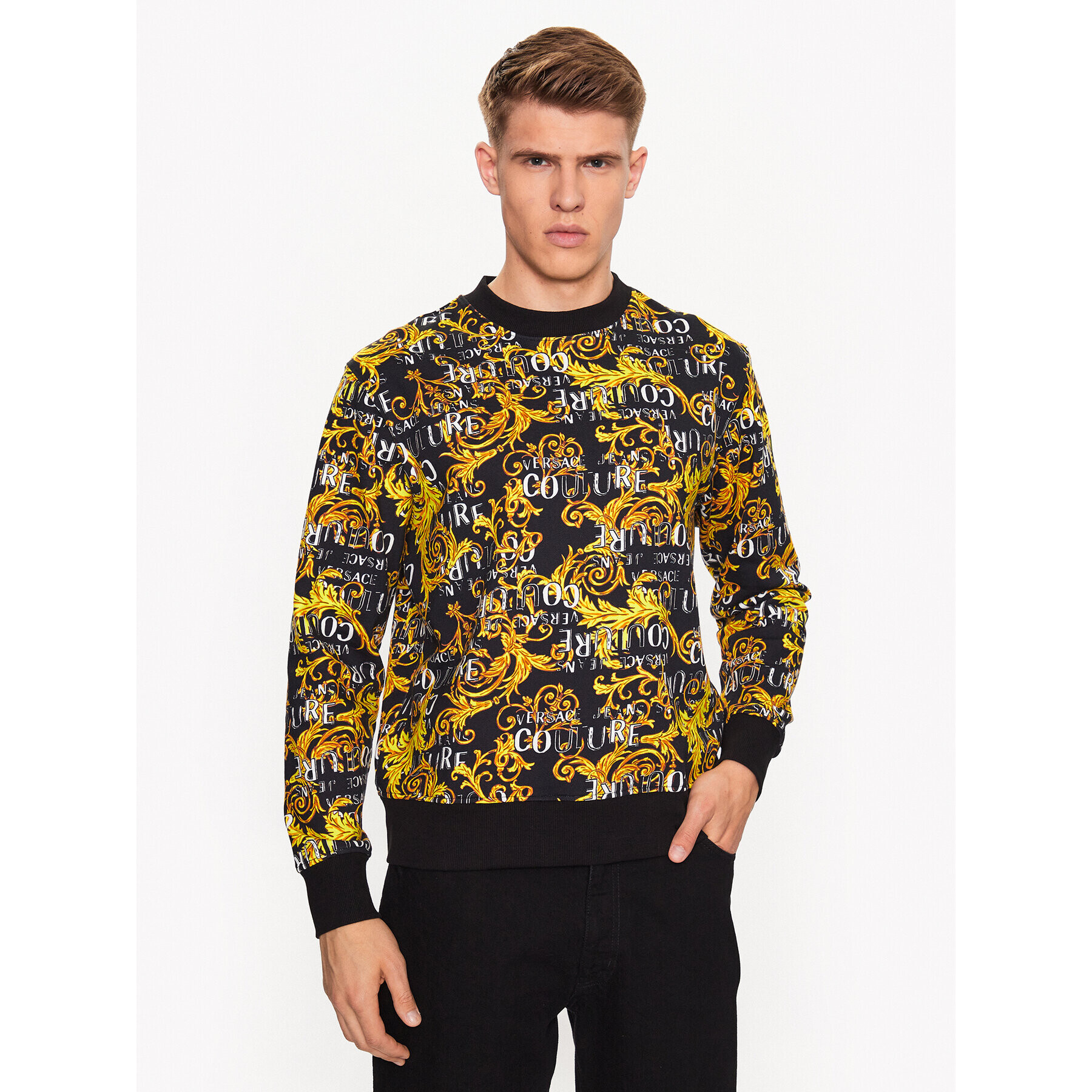 Versace Jeans Couture Pulóver 74GAI3R0 Színes Regular Fit - Pepit.hu