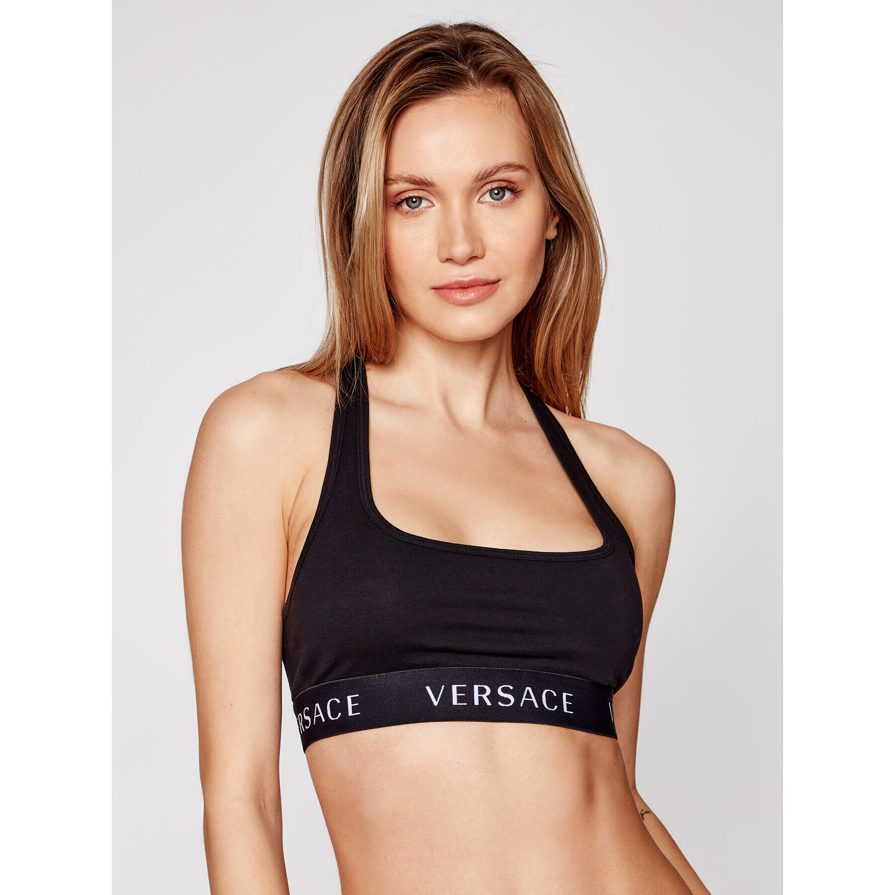 Versace Melltartó felső Logo Sports AUD04068 Fekete - Pepit.hu