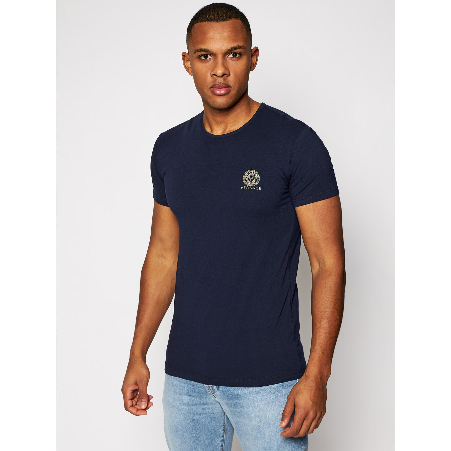 Versace Póló Medusa AUU01005 Sötétkék Regular Fit - Pepit.hu