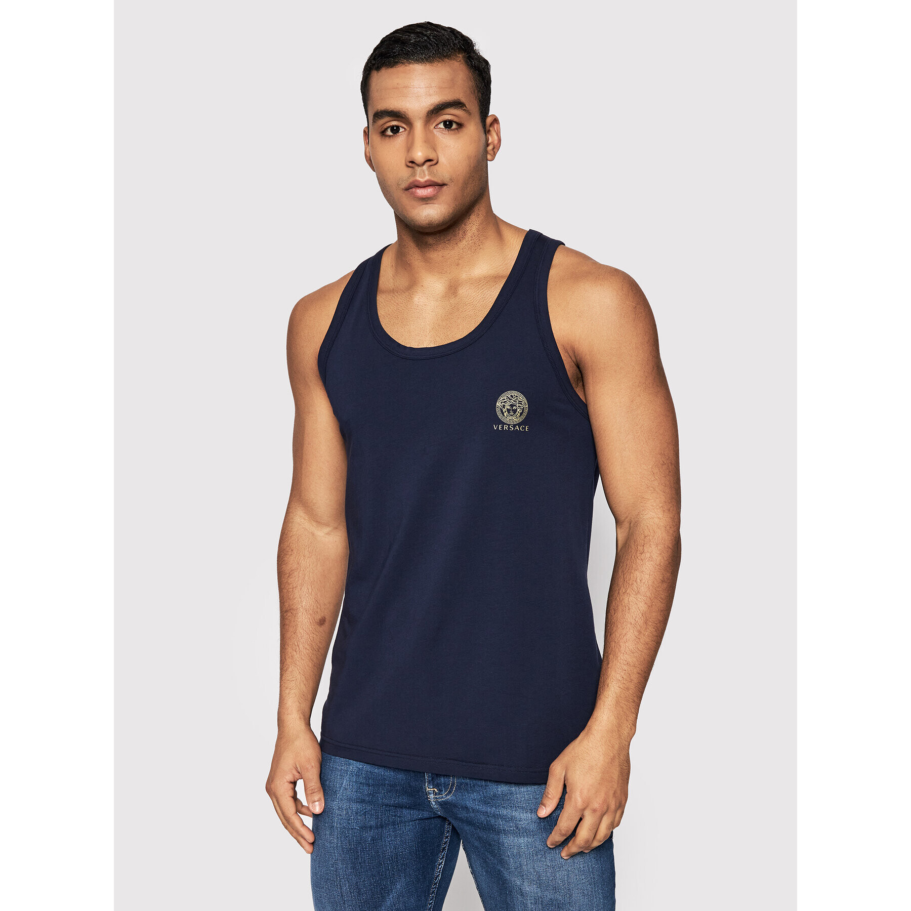 Versace Trikó Medusa AUU01012 Sötétkék Regular Fit - Pepit.hu