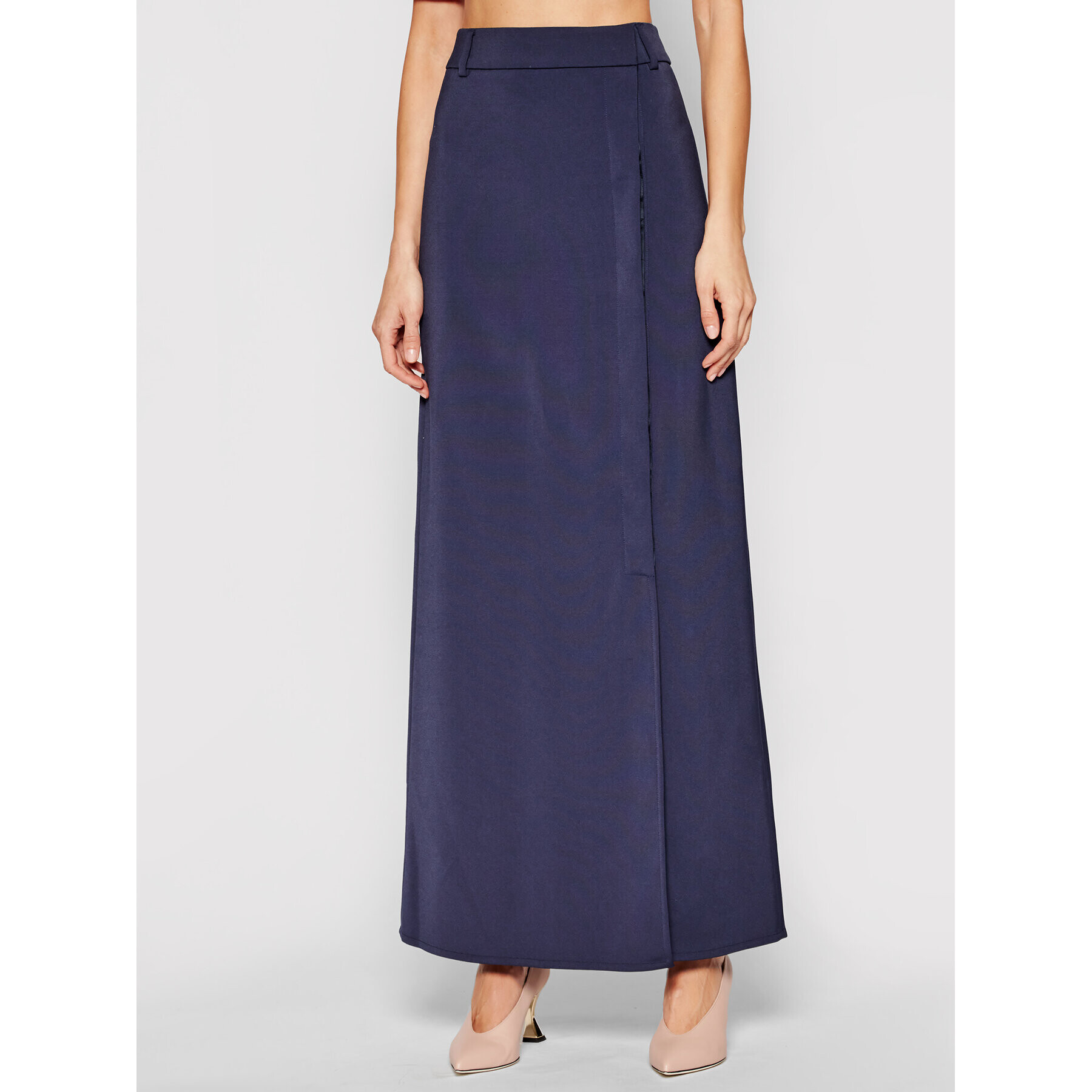 Victoria Victoria Beckham Maxi szoknya Stretch Faille 2221WSK002594A Sötétkék Regular Fit - Pepit.hu