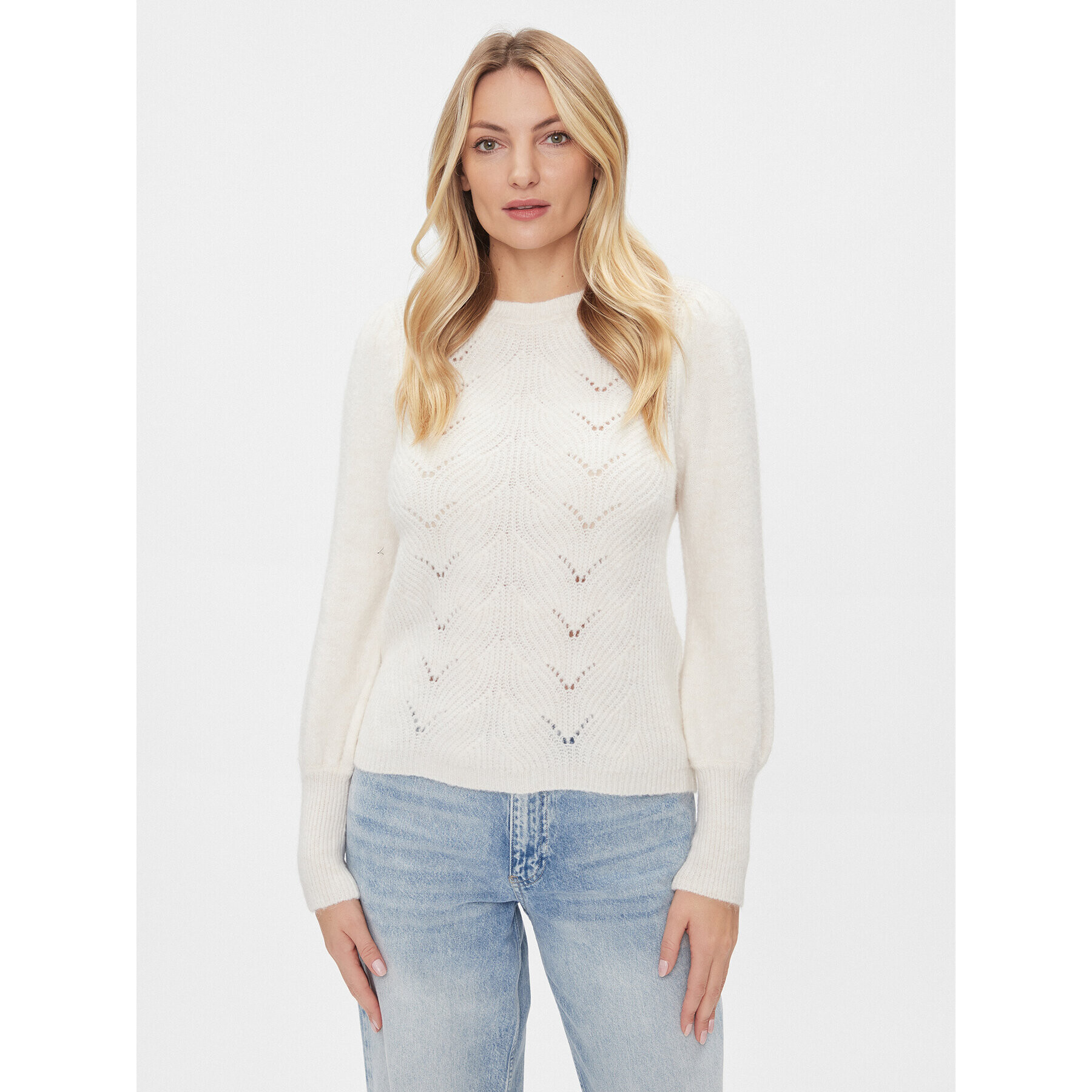 Vila Sweater 14088026 Bézs Regular Fit - Pepit.hu