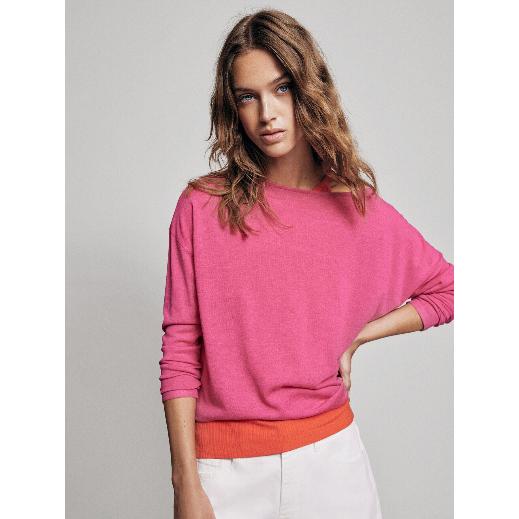 Vila Sweater Abella 14079773 Rózsaszín Relaxed Fit - Pepit.hu