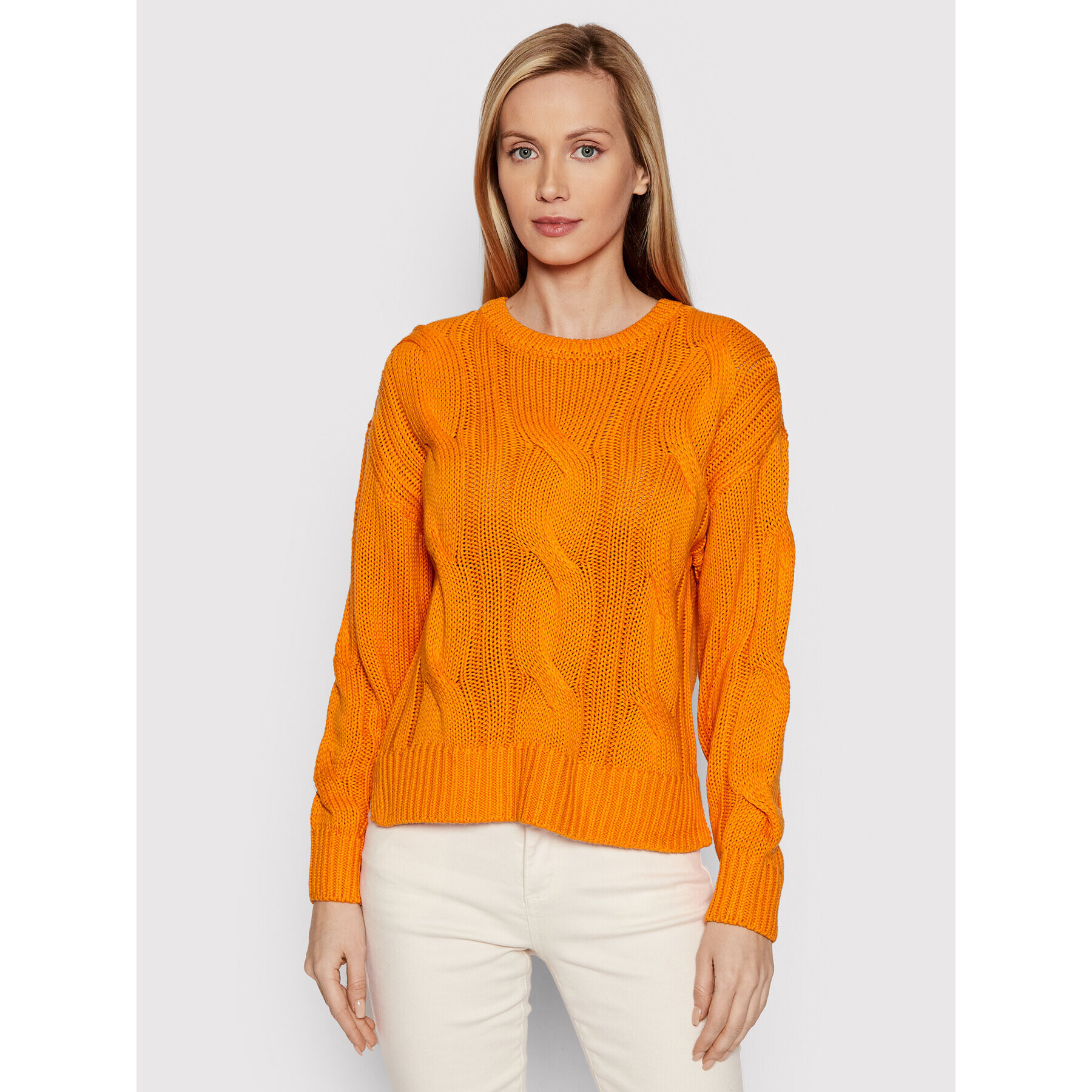 Vila Sweater Annali 14073034 Narancssárga Relaxed Fit - Pepit.hu