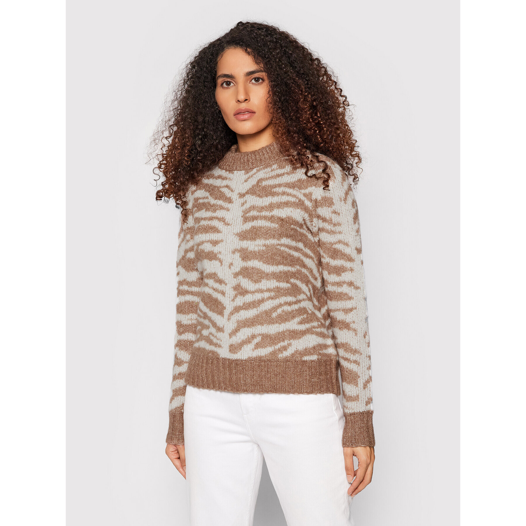 Vila Sweater Ellie 14066331 Barna Relaxed Fit - Pepit.hu