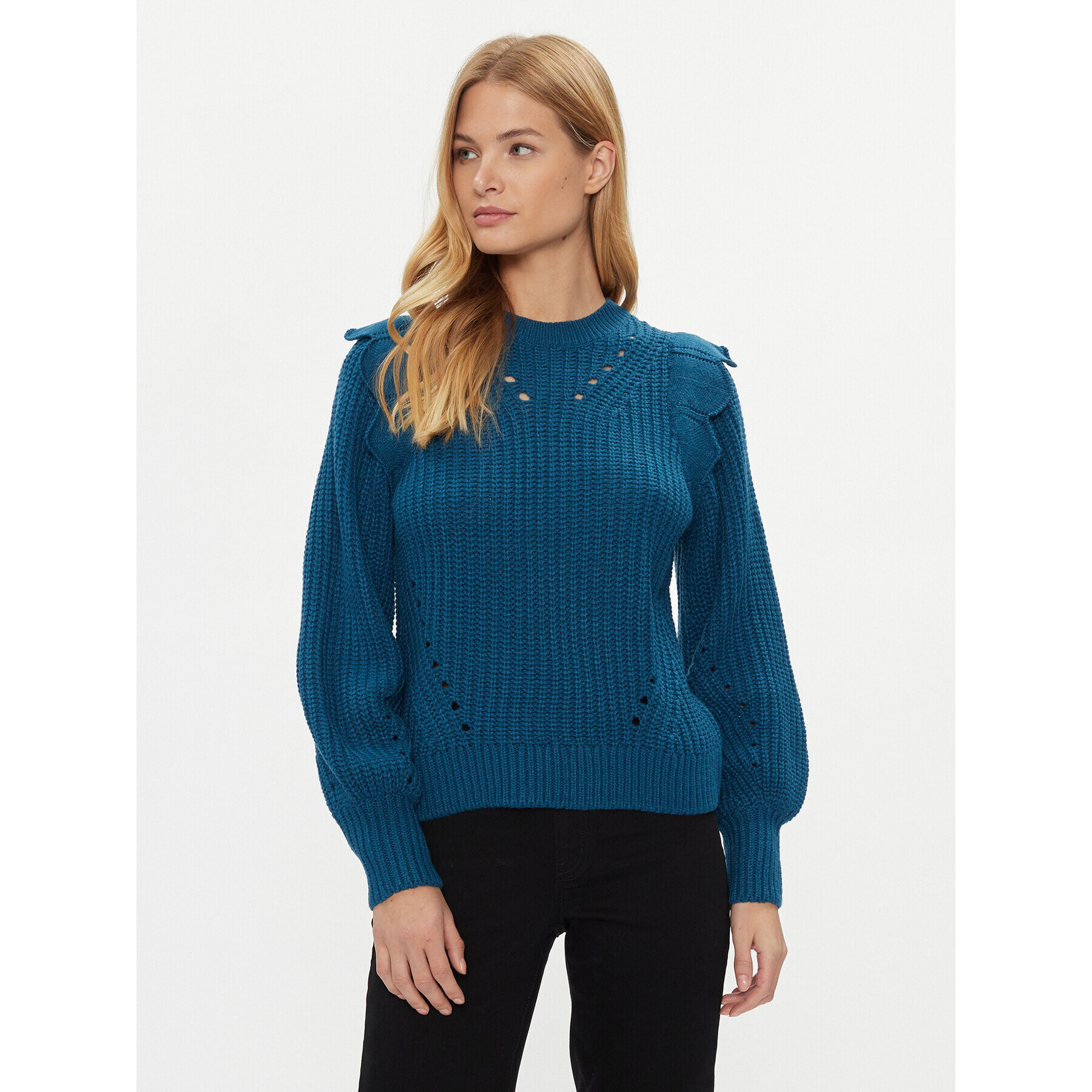 Vila Sweater Norila 14090231 Kék Regular Fit - Pepit.hu