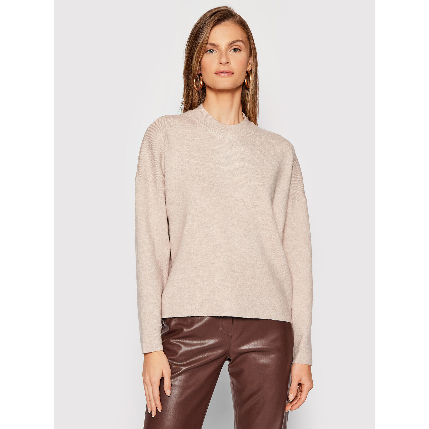 Vila Sweater Olivinja 14060140 Bézs Oversize - Pepit.hu