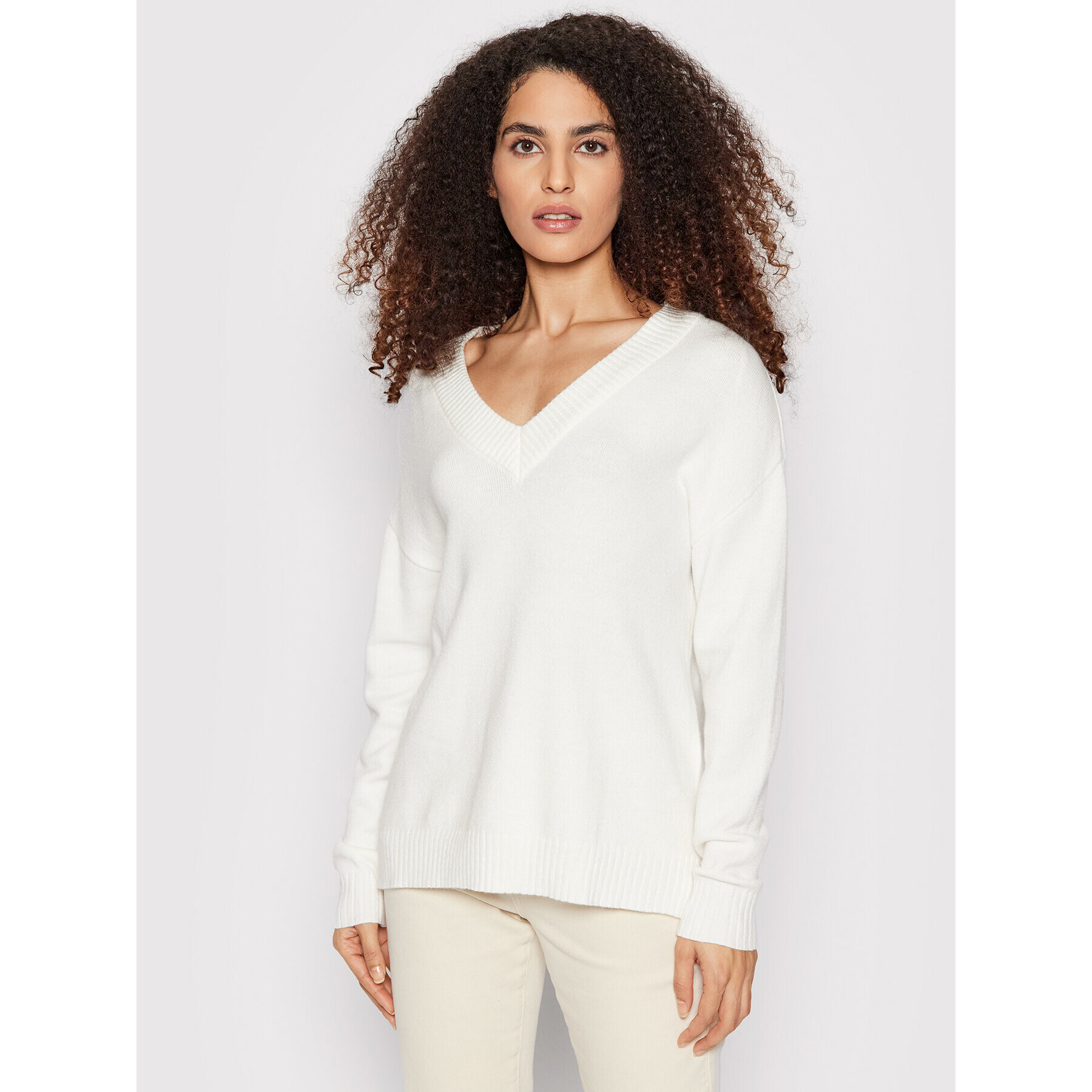 Vila Sweater Ril 14061614 Fehér Oversize - Pepit.hu