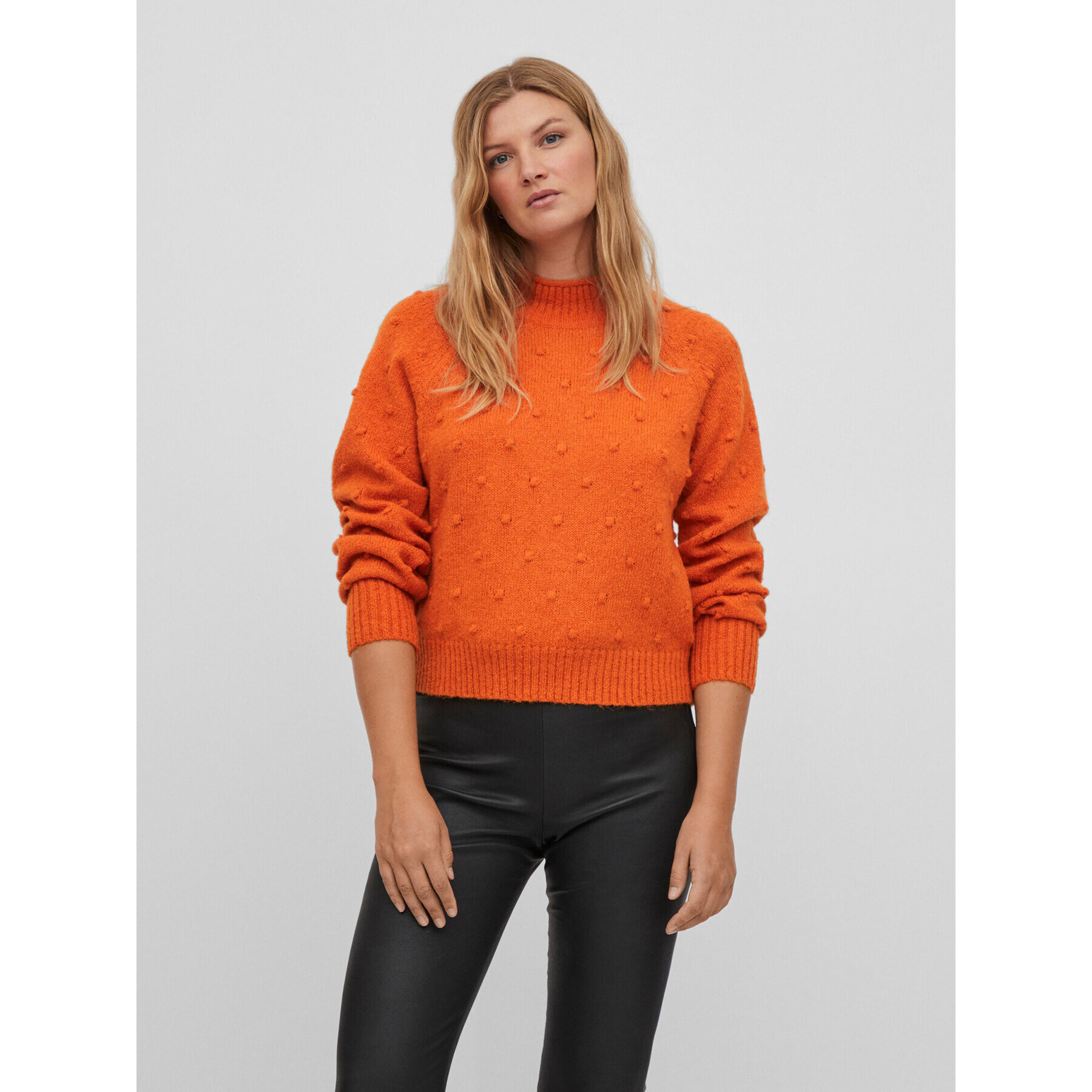 Vila Sweater Tuli 14075494 Narancssárga Regular Fit - Pepit.hu