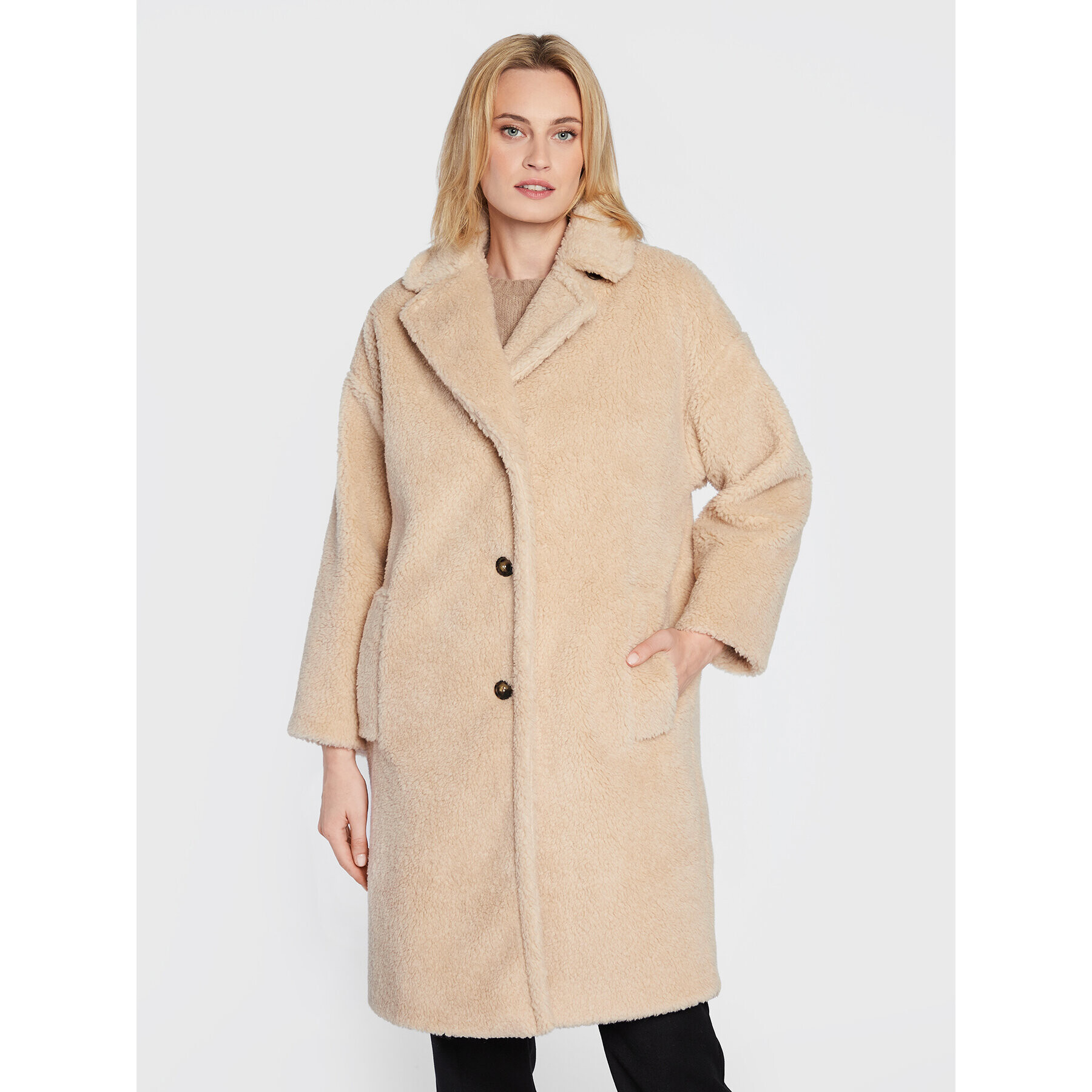 Weekend Max Mara Báránybőr kabát Salmone 50160323 Bézs Regular Fit - Pepit.hu