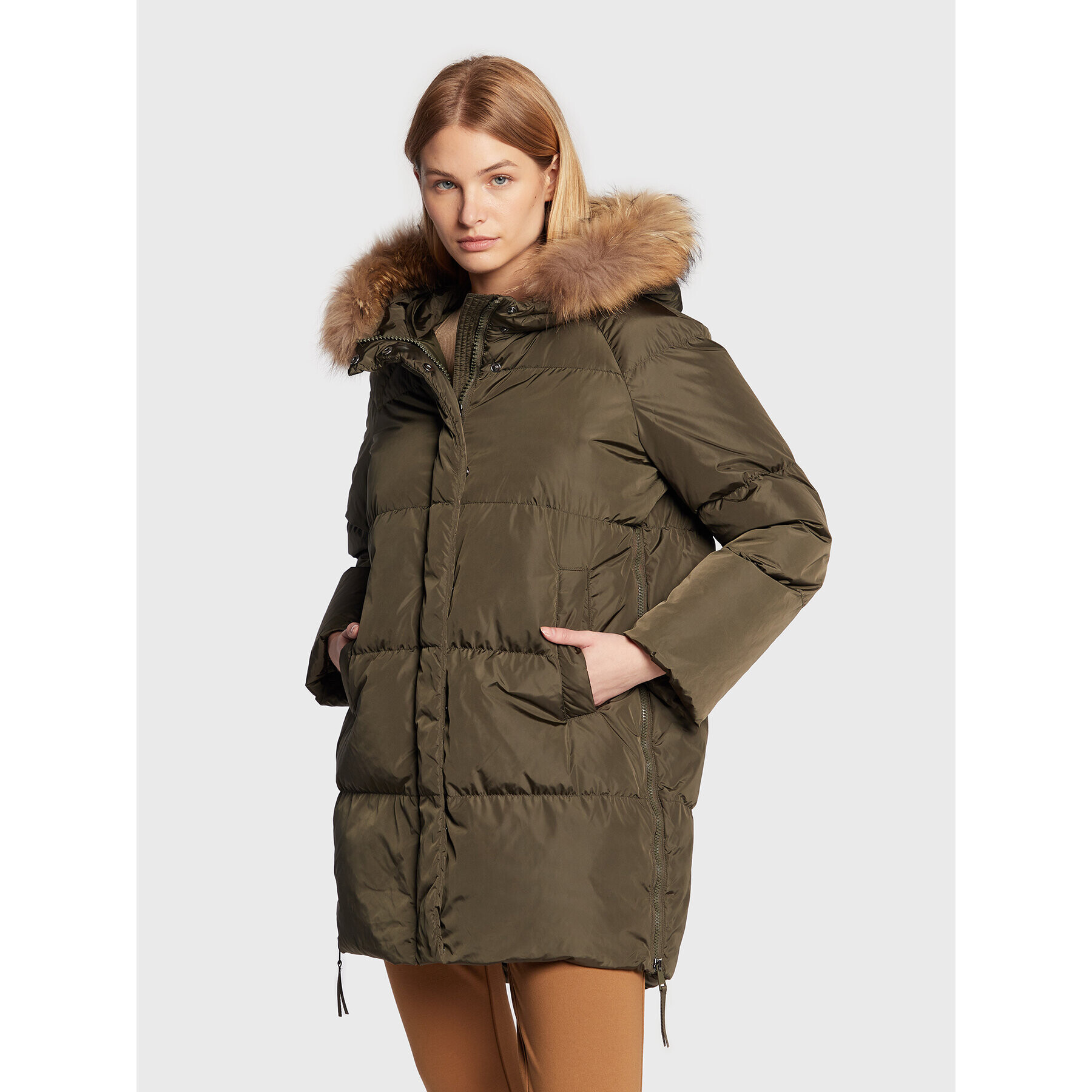 Weekend Max Mara Pehelykabát Bembo 54961123 Khaki Regular Fit - Pepit.hu