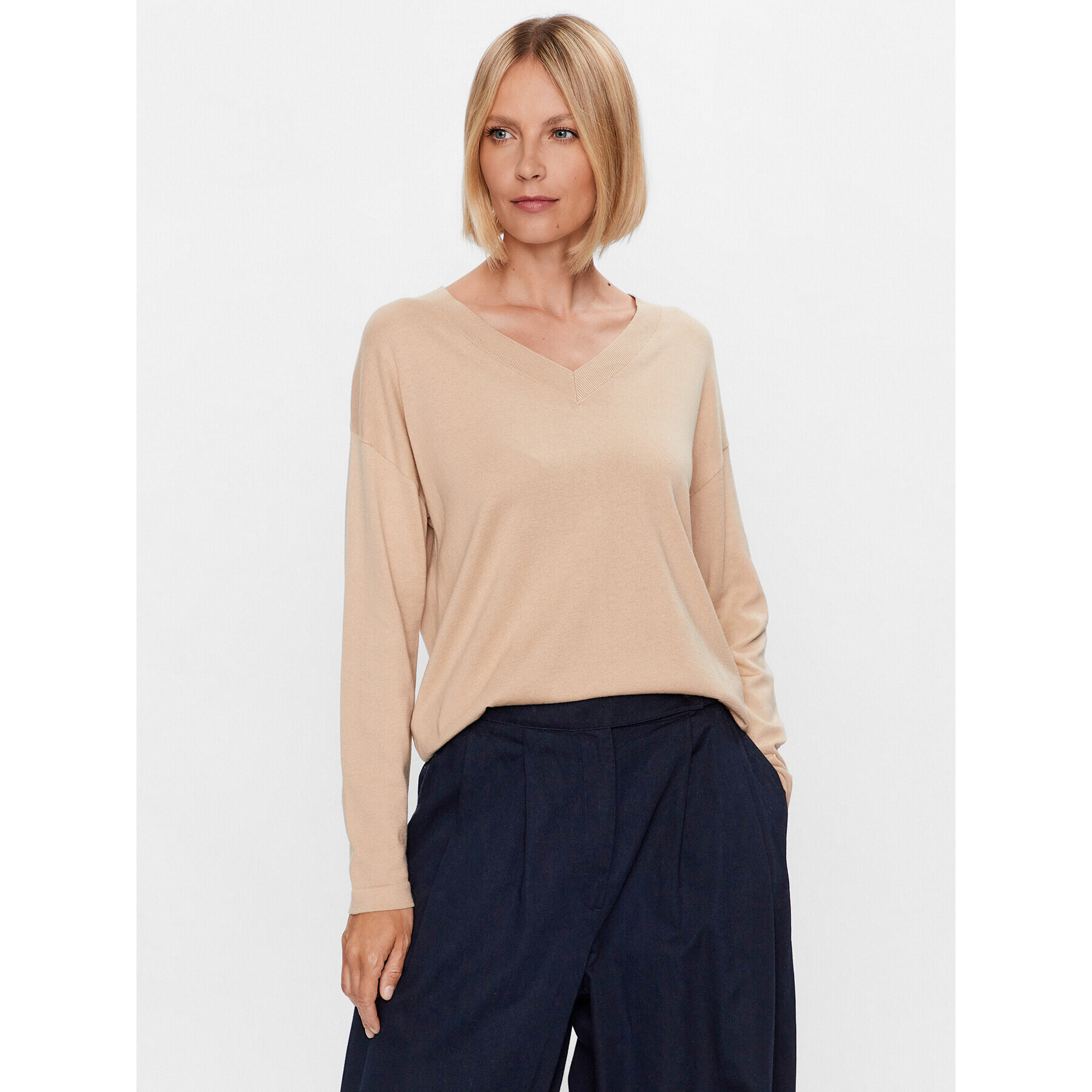 Weekend Max Mara Sweater Martina 23536609 Bézs Regular Fit - Pepit.hu