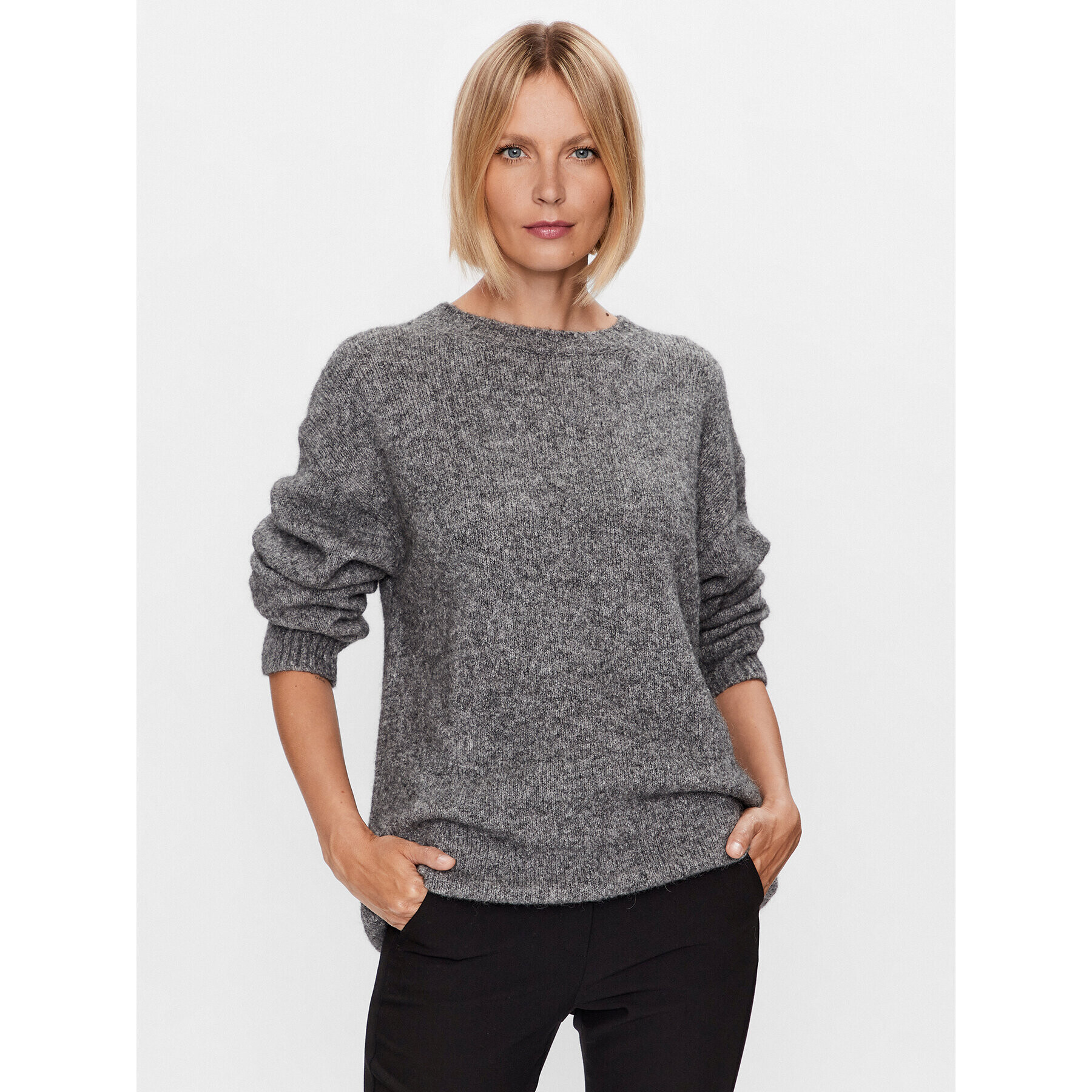 Weekend Max Mara Sweater Xanadu 23536611 Szürke Relaxed Fit - Pepit.hu