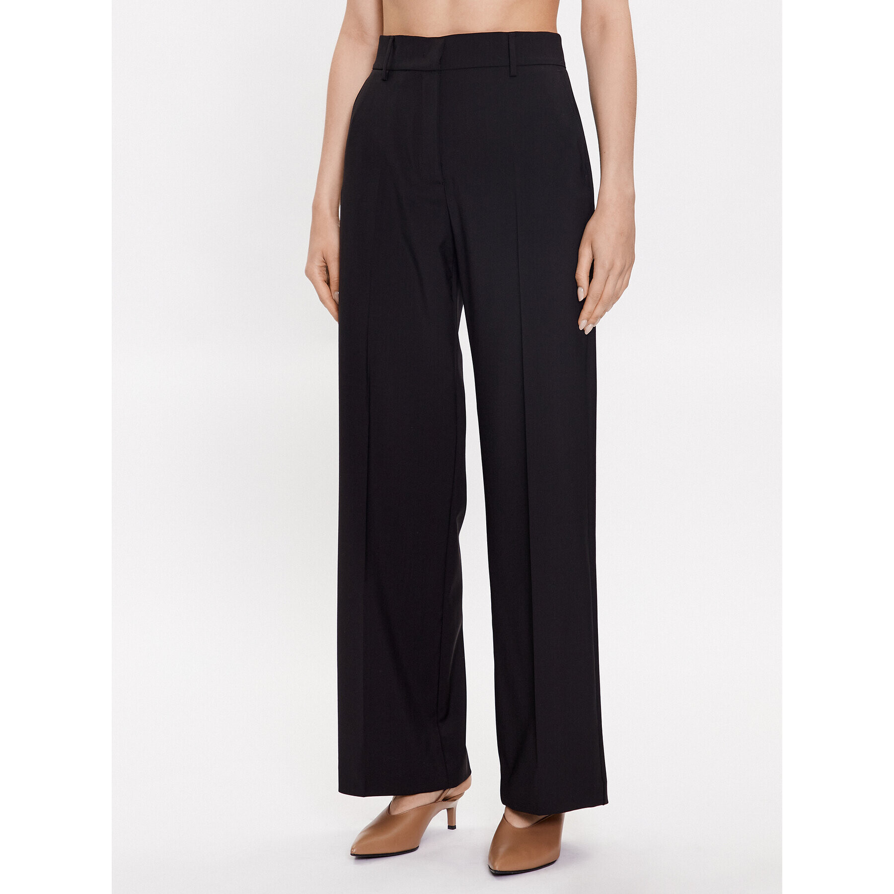 Weekend Max Mara Szövet nadrág Visivo 2351361639 Fekete Wide Leg - Pepit.hu