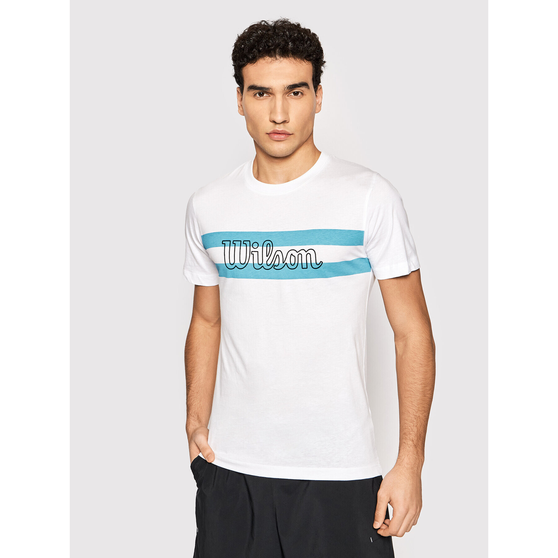 Wilson Póló Chi Script Ctn Tee WRA790902 Fehér Slim Fit - Pepit.hu