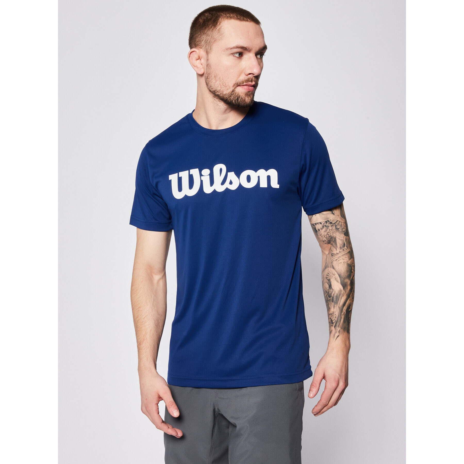 Wilson Technikai póló Uwii Script Tech Tee WRA770309 Sötétkék Regular Fit - Pepit.hu