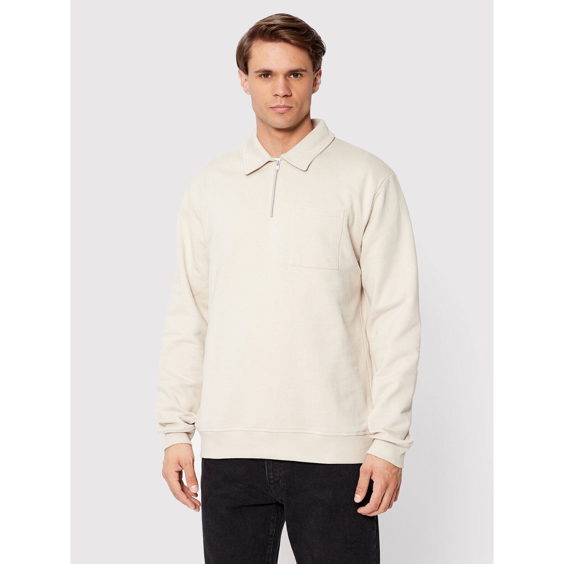 Woodbird Pulóver Retla Polo Sweat 2236-605 Bézs Regular Fit - Pepit.hu