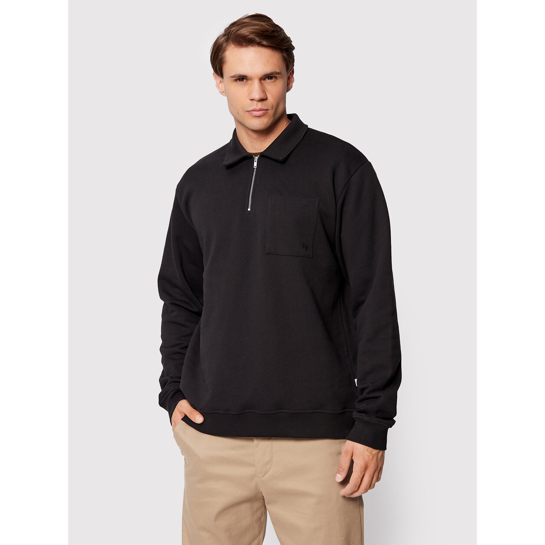 Woodbird Pulóver Retla Polo Sweat 2236-605 Fekete Regular Fit - Pepit.hu