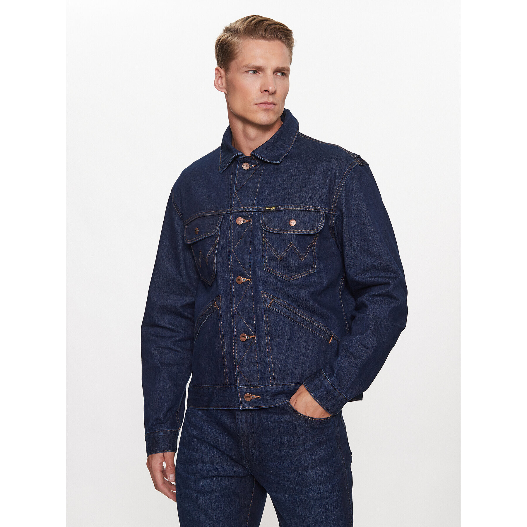 Wrangler Farmer kabát 124Mj 112341042 Sötétkék Regular Fit - Pepit.hu