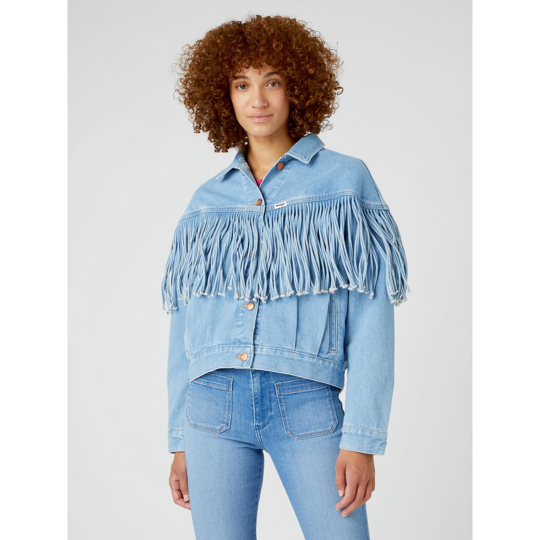 Wrangler Farmer kabát Western Fringe W5039632W 112332055 Kék Relaxed Fit - Pepit.hu