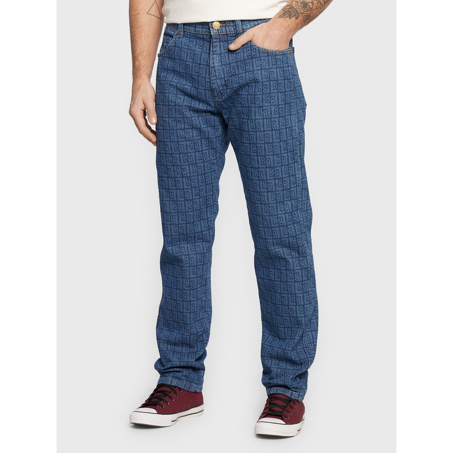 Wrangler Farmer LEON BRIDGES Frontier In All Over Laser W16VCB31Y 112328335 Kék Regular Fit - Pepit.hu