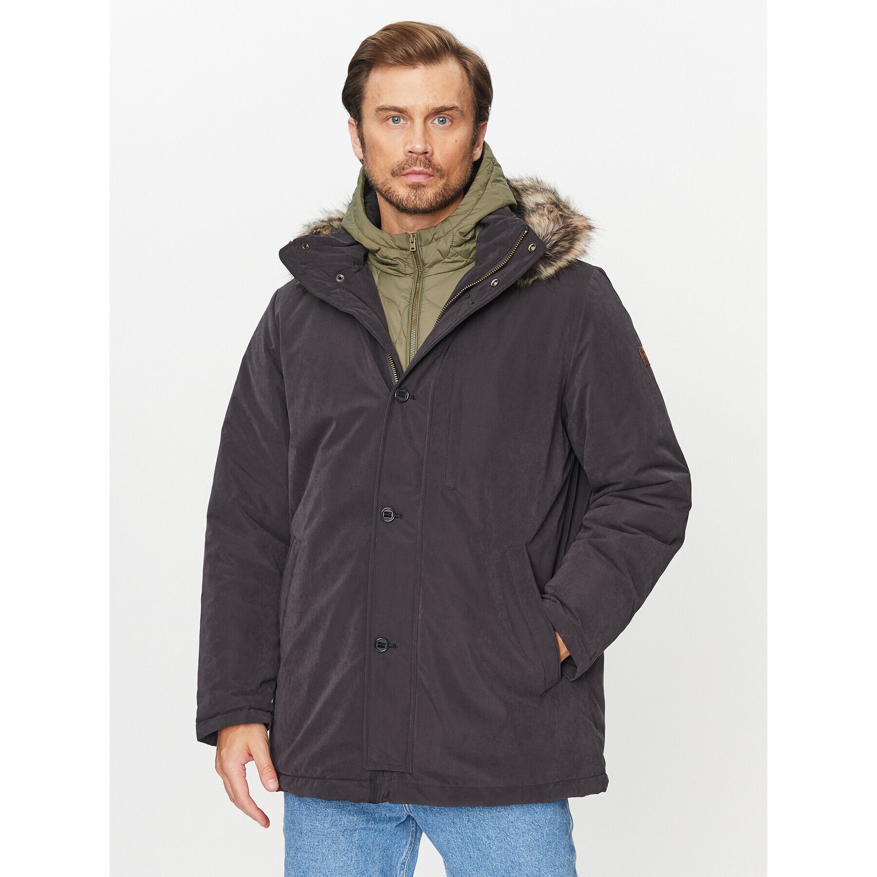 Wrangler Parka 112341094 Fekete Relaxed Fit - Pepit.hu